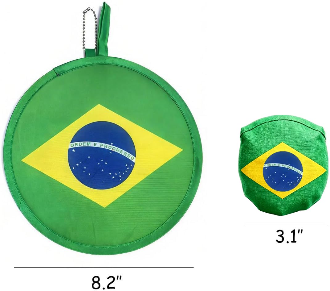 2026 World Cup Canada Flag Folding Hand Fans 3 PCS, 8.2" Fabric Round Foldable Fans with Matching Storage Pouches, Portable Hanging Fans for Game Day and Party Canada BST220