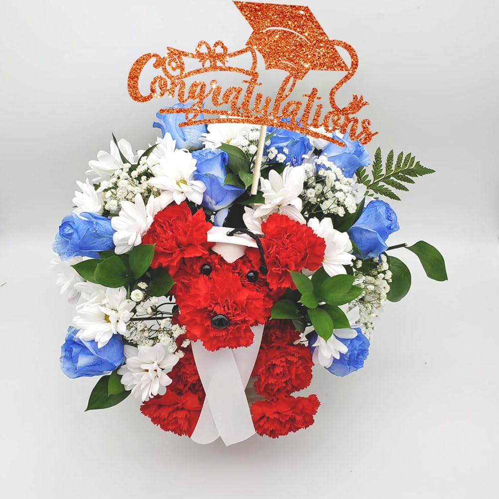 Congratulations 2026 Graduation Cake Topper Red Glittery Class of 2026 Cake Topper Congrats Grad Party Cake Decor for 2026 Senior High School College Grad Party Supplies Decorations BST220