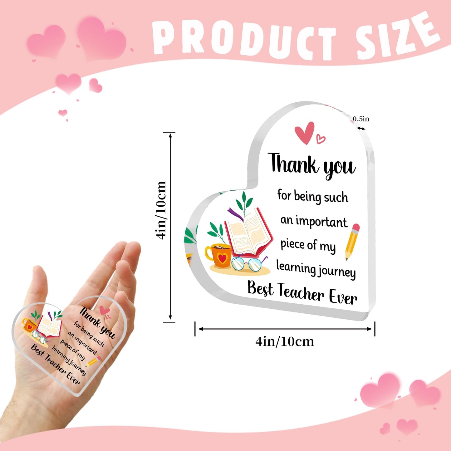 Teacher Appreciation Gifts End of Year Thank You Christmas Retirement Back to School Graduation Halloween Thanksgiving Teacher Gifts for Women Acrylic Plaque Decor with Sunflower for Teachers BST326L