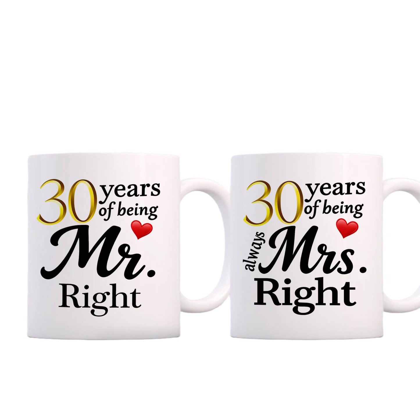 10 Year Anniversary For Couple Coffee Mugs Set of 2-10th Wedding Gifts Decorations for Parents Grandparents Husband Wife Him Her 11oz (10th) BST220