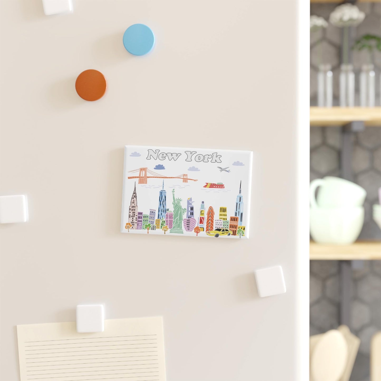 City Themed Artwork Magnet Collection by Beary Blu - Designed in The USA, Collectible Souvenirs Gifts 2.5" x 3.5" (Dallas) BST220