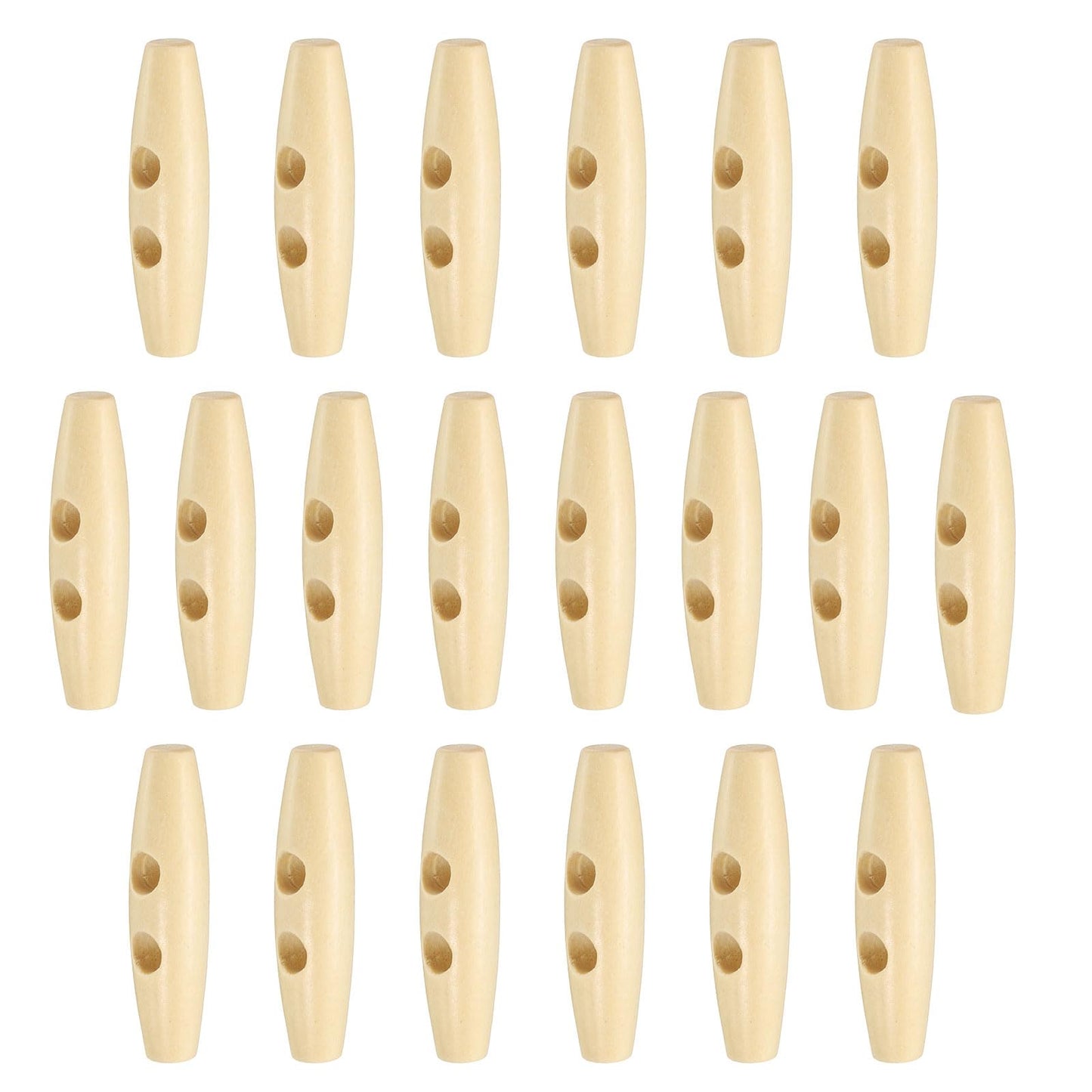 HARFINGTON 60mm / 2.4" Wooden Toggle Buttons 20pcs 2-Hole, Maroon | Wood Olive Sewing Buttons Horn Oval Buttons Sewing Accessories for Coat Sweaters Clothing DIY Craft BST326L