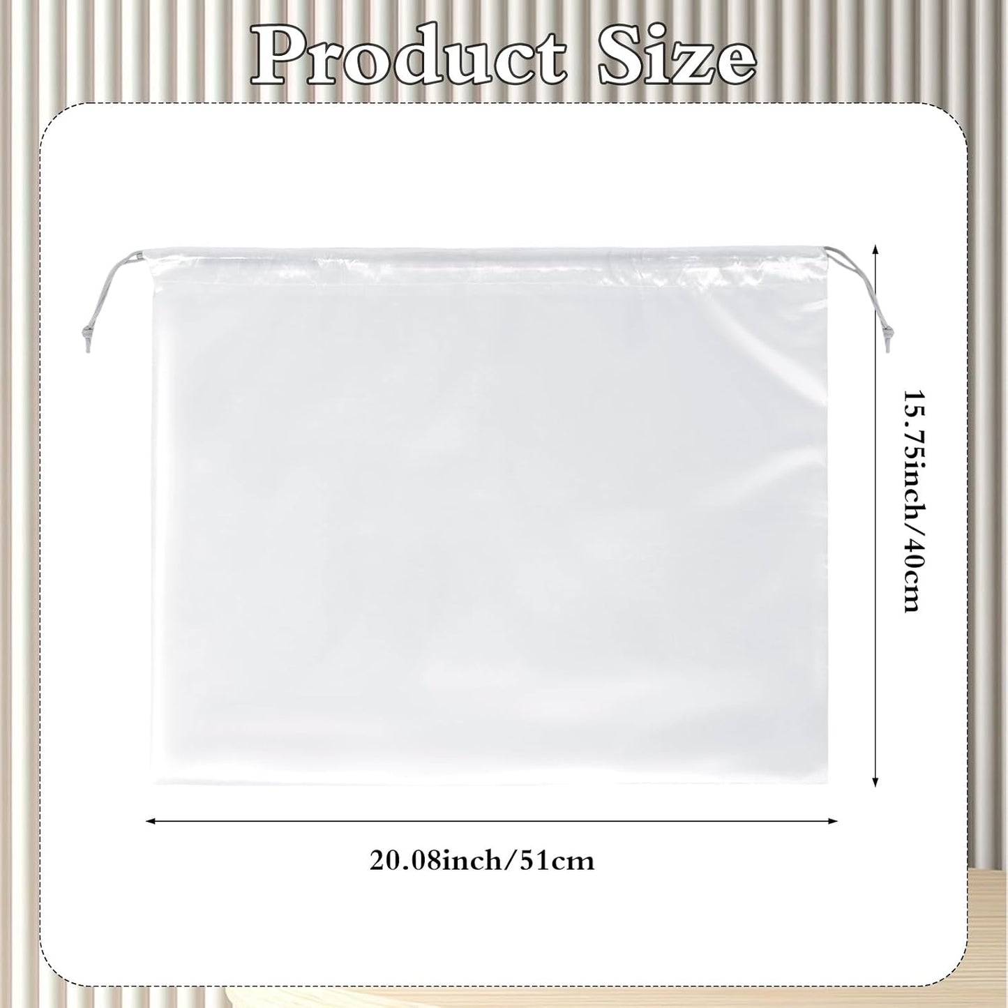 Avxdbr 6Pcs Dust Bags for Handbags Portable Dust Cover Storage Bags with Drawstring Travel Storage Pouch for Handbags Purses Shoes Boots (White, 19.6 x 15.7 in) BST220