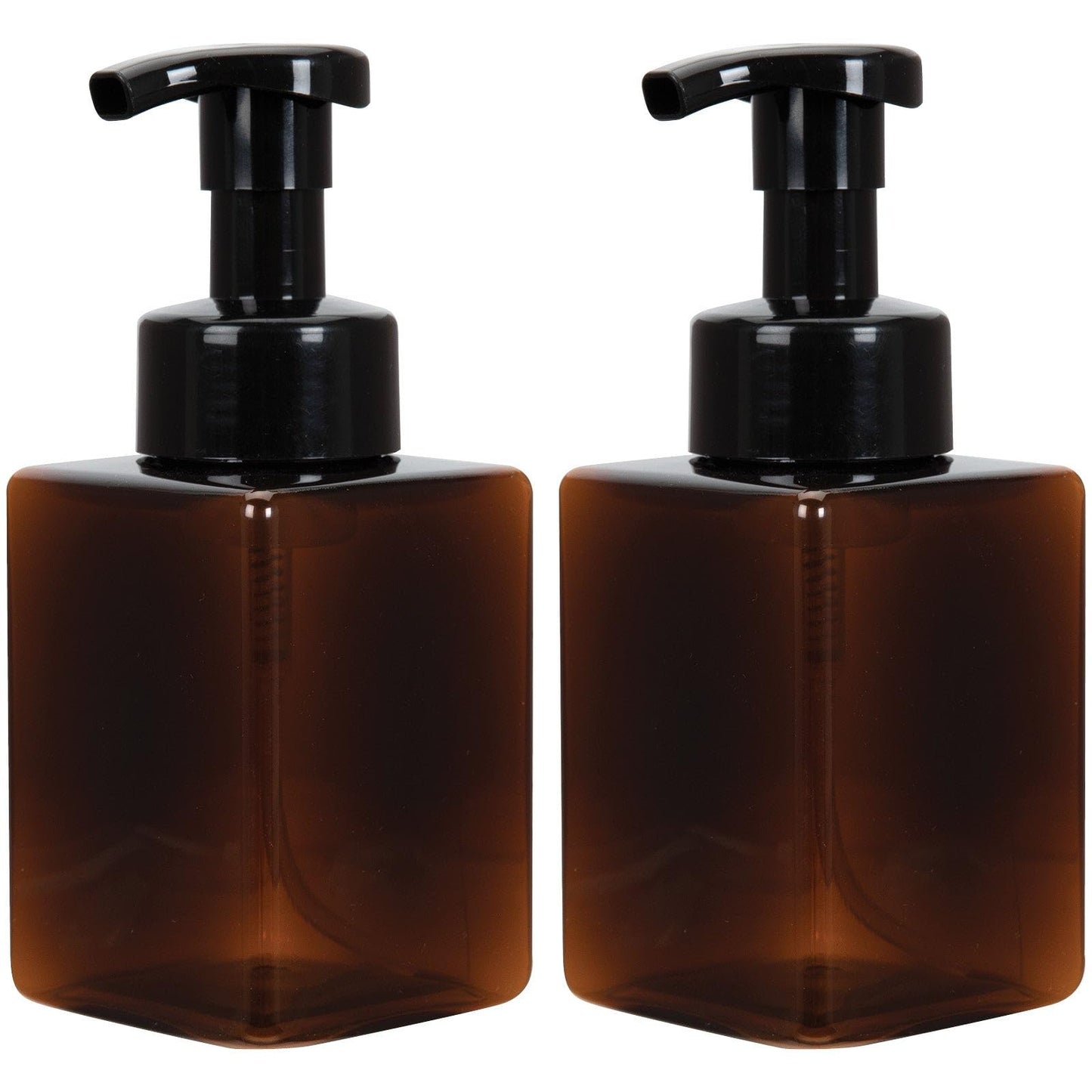 Ginger Lily Farms Foaming Soap Dispenser, Refillable Plastic Pump Bottles for Liquid Hand Soap, 12 oz. Clear Bottle with White Pump, 2-Pack WN420