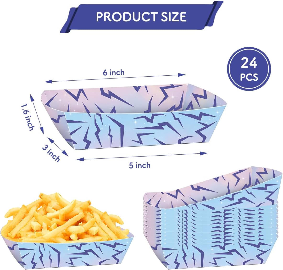 24Pcs Purple Demon Party Supplies Purple Demon Themed Paper Food Trays Disposable Serving Tray Nacho Trays Food Boats for Birthday Party Hunter Theme Decorations BST202