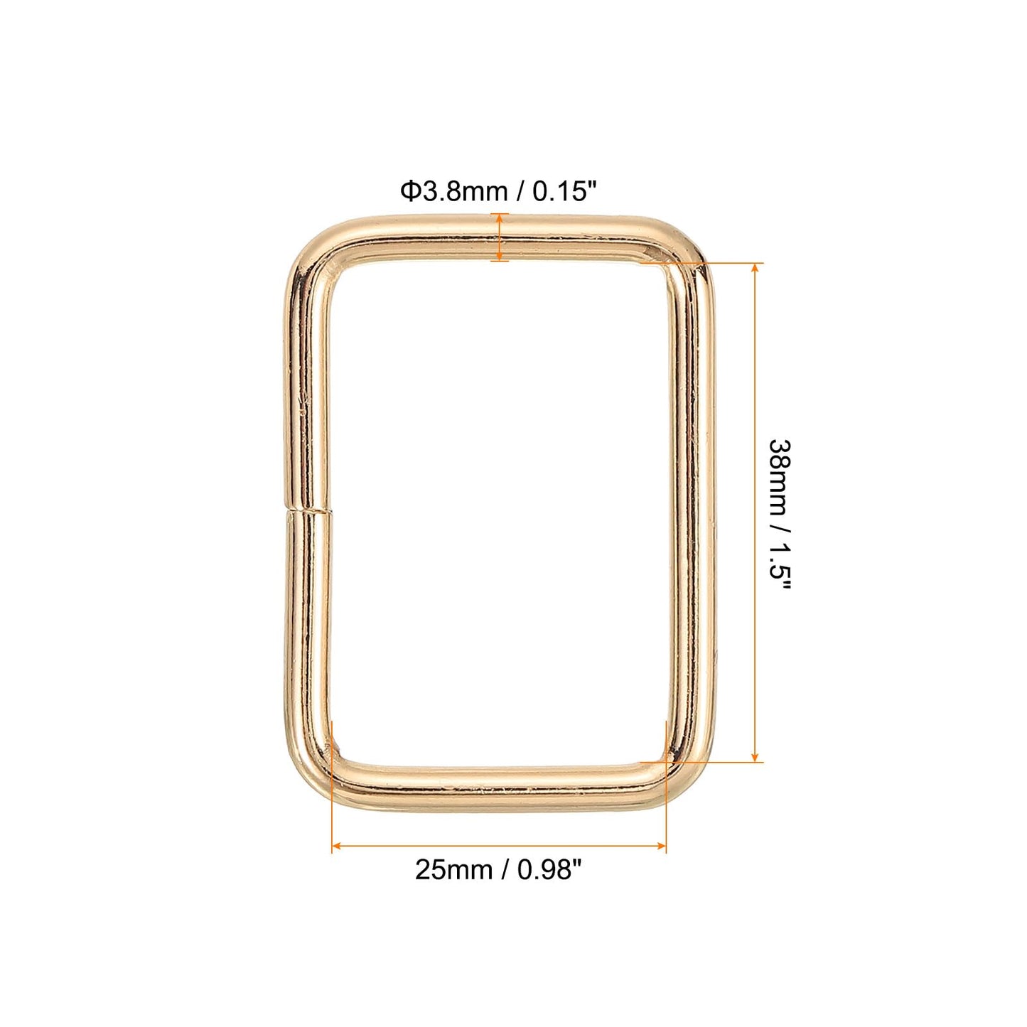 uxcell Metal Rectangle Ring, Metal Rectangular Buckle Webbing Strap Fastener for Belt DIY Accessories BST326L