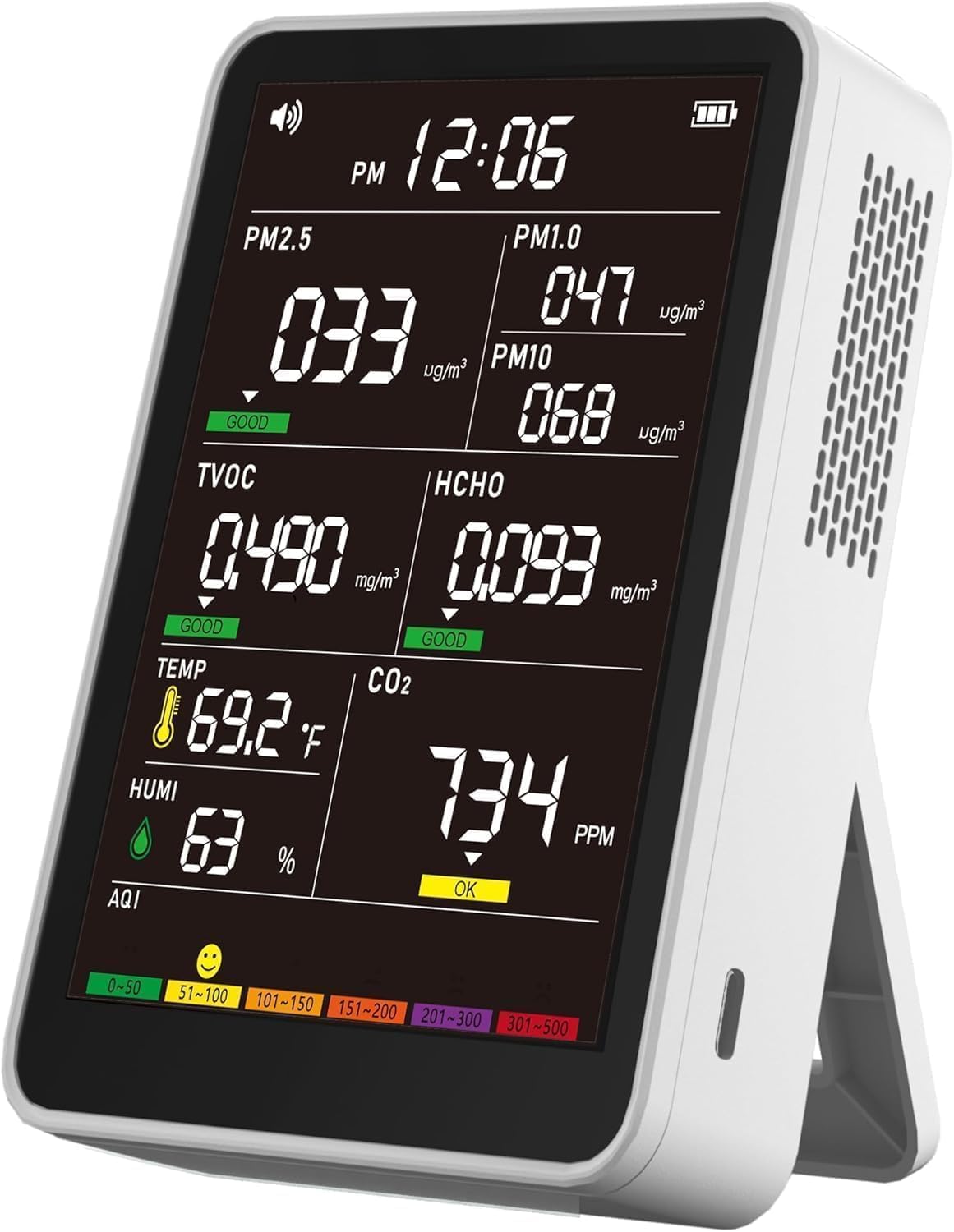Professional Indoor Air Quality Monitor with AQI Alerts 16