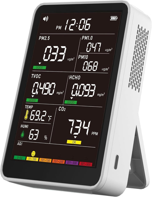 Professional Indoor Air Quality Monitor with AQI Alerts 16