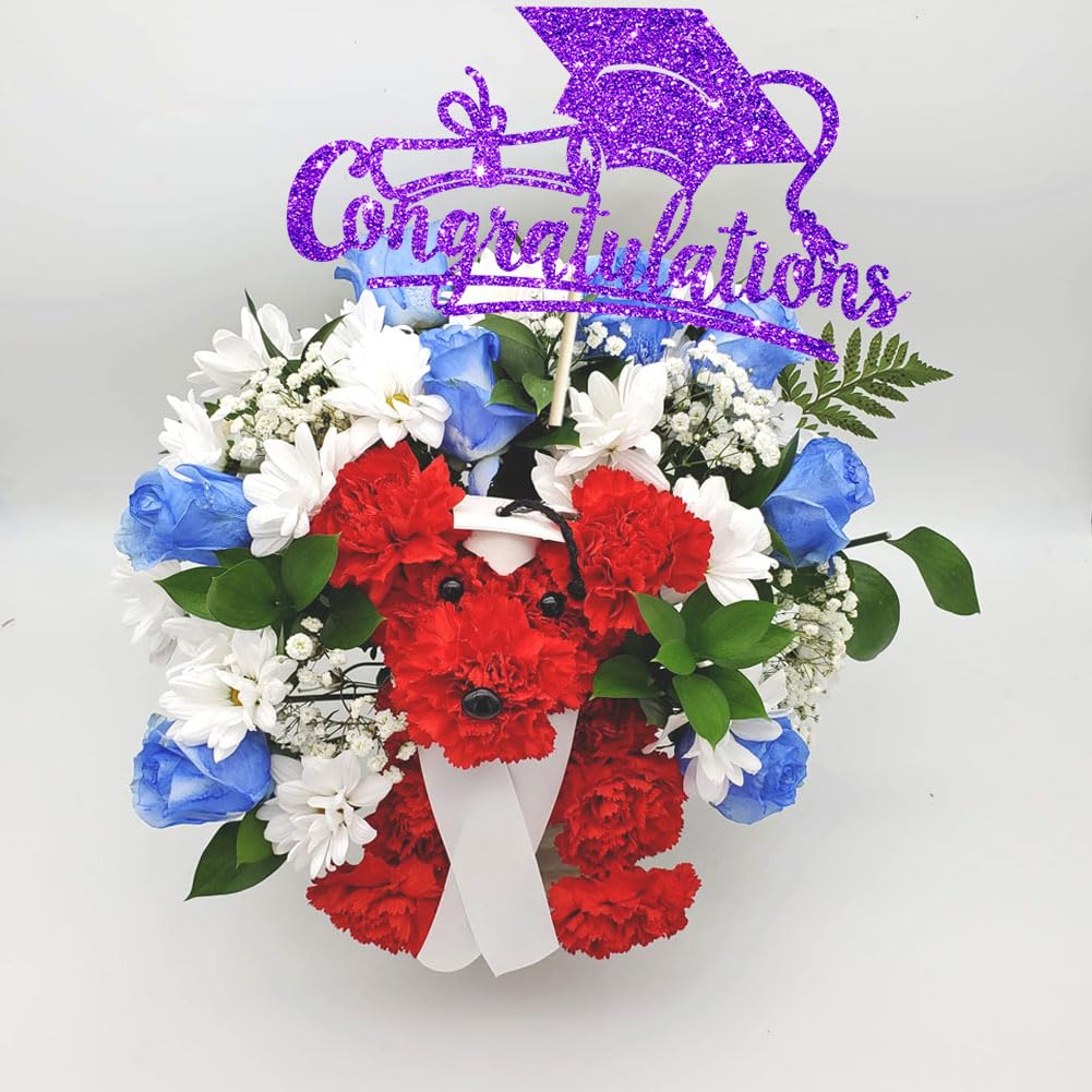 Congratulations 2026 Graduation Cake Topper Red Glittery Class of 2026 Cake Topper Congrats Grad Party Cake Decor for 2026 Senior High School College Grad Party Supplies Decorations BST220