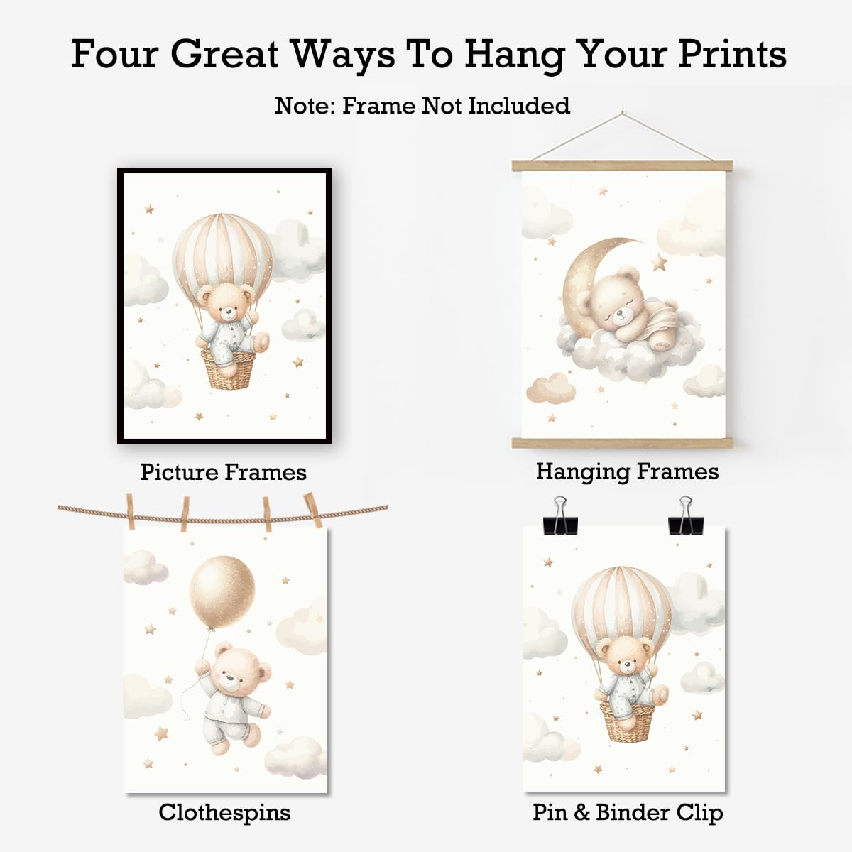 Positive Affirmations Posters for Kids,Inspirational Posters Prints Wall Art for Classroom Nursery Kids Room Home 11x14 Inch Unframed Set of 3 WN420