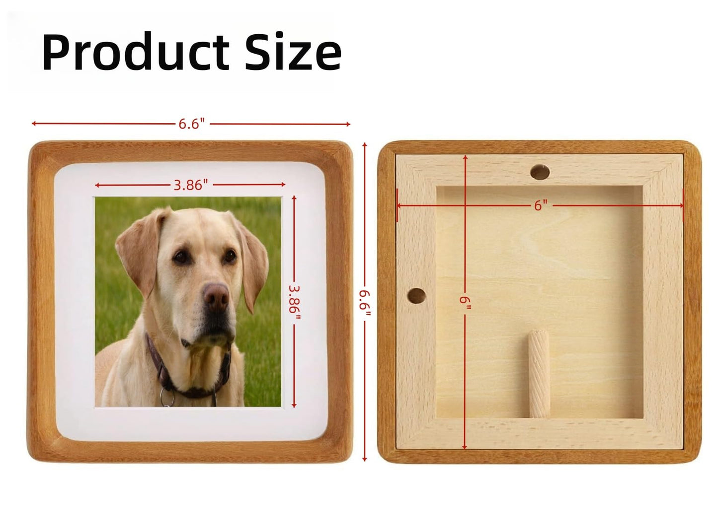 6x6 Solid Teak Wood Picture Frame Matted to 4x4 | Shatterproof Plexiglass, Mortise-Tenon Build, Horizontal & Vertical Tabletop Wall Mounting Square Display Frame BST220