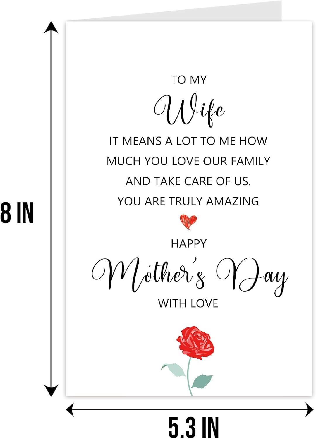 Qiliji Mother's Day Card for Wife, Wife Mothers Day Card from Husband, Happy Mother's Day Card to My Amazing Wife, It Means A Lot To Me How Much You Love Our Family And Take Care Of Us WN420