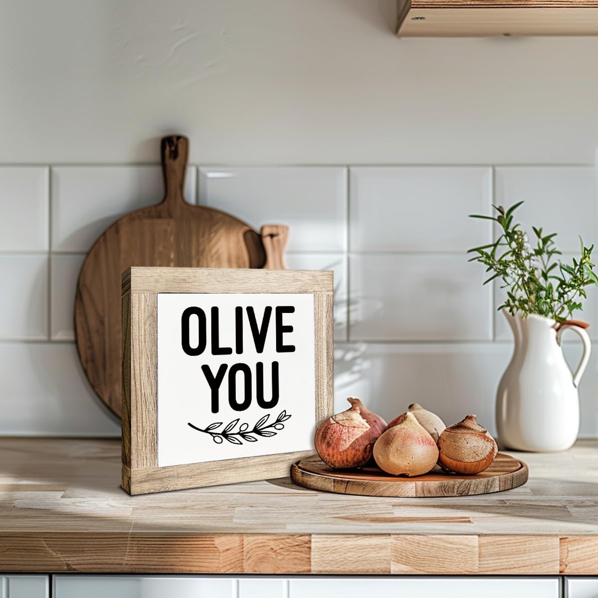 Just A Spoonful of Sugar Sign, Coffee Decor Sign, Rustic Kitchen Box Signs, Coffee Station Decor, Modern Farmhouse Home Decors for Kitchen Bar, Cafe Decors, Freestanding Wooden Plaque BST326L