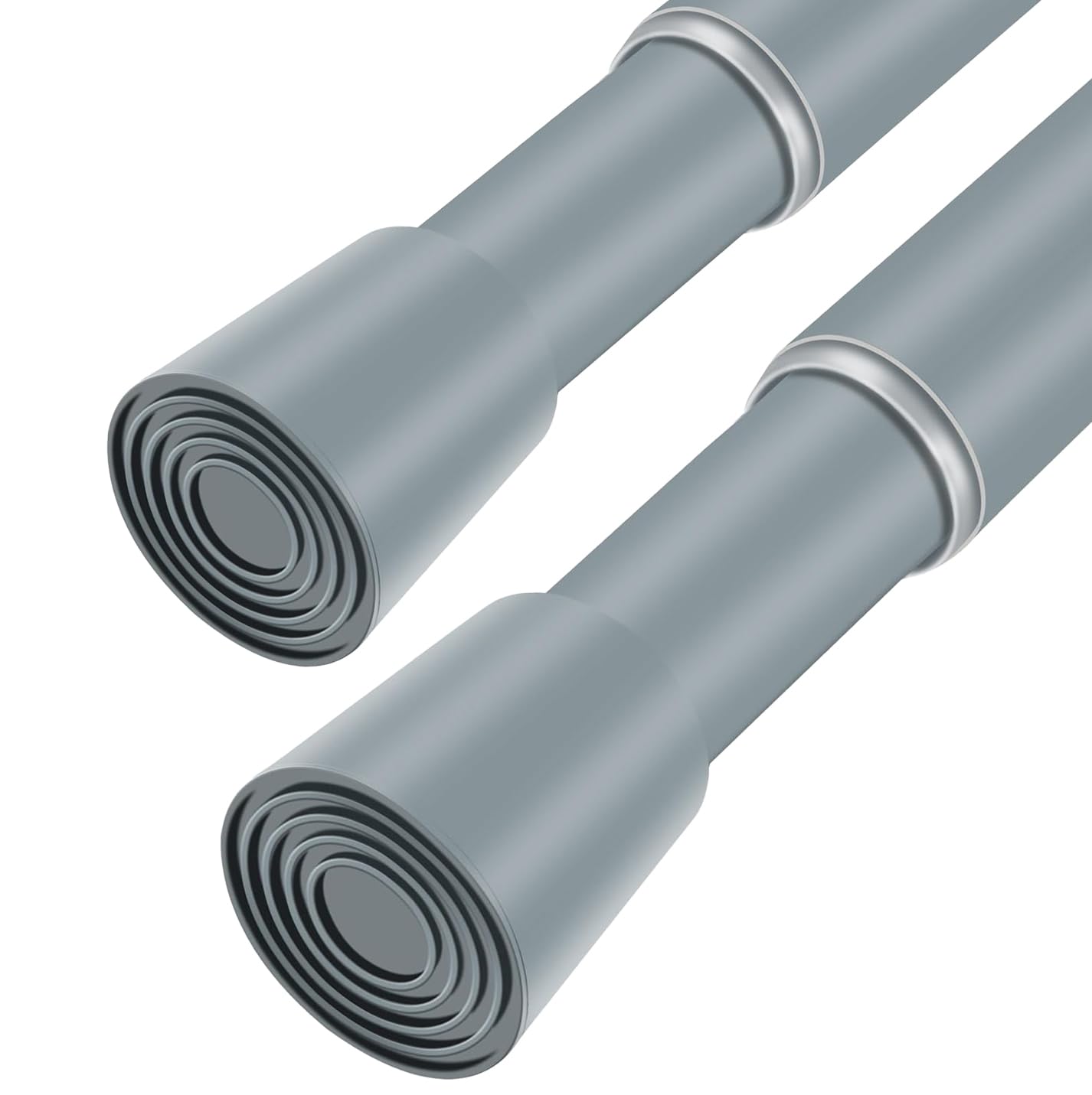 Silver Grey Adjustable Shower Curtain Rod 28-52 Inches 1pc, 7/8" Diameter Anti-slip Heavy Duty Tension Spring Curtain Rod No Drill for Windows Bathroom Kitchen Closet Doorway 22TD28-52SL BST202
