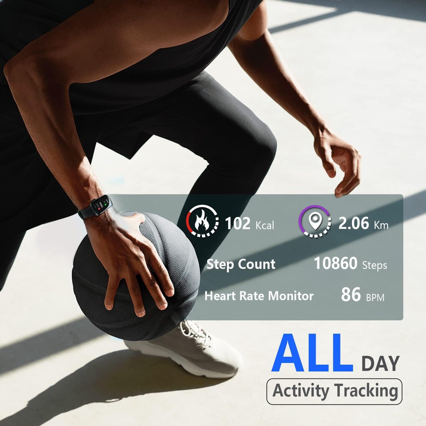 HM08 Slim Fitness Tracker with Blood Oxygen, Blood Pressure, 24/7 Heart Rate and Sleep Tracking 82