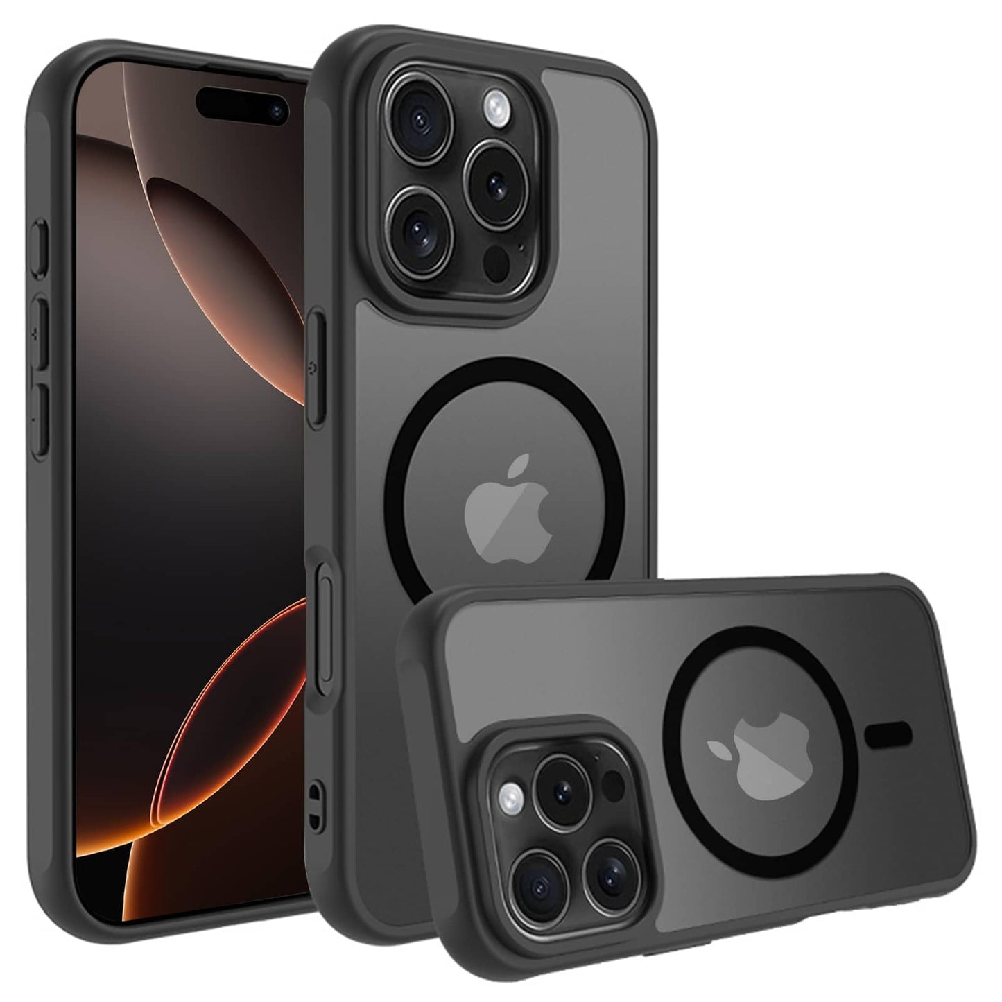 Magnetic for iPhone 17 Air Phone Case, [Compatible with MagSafe], Screen Protector X1, [Military Grade Drop Protection],Matte Finish,Slim,Shockproof,Protective (Black, iPhone 17 AIR) WN420