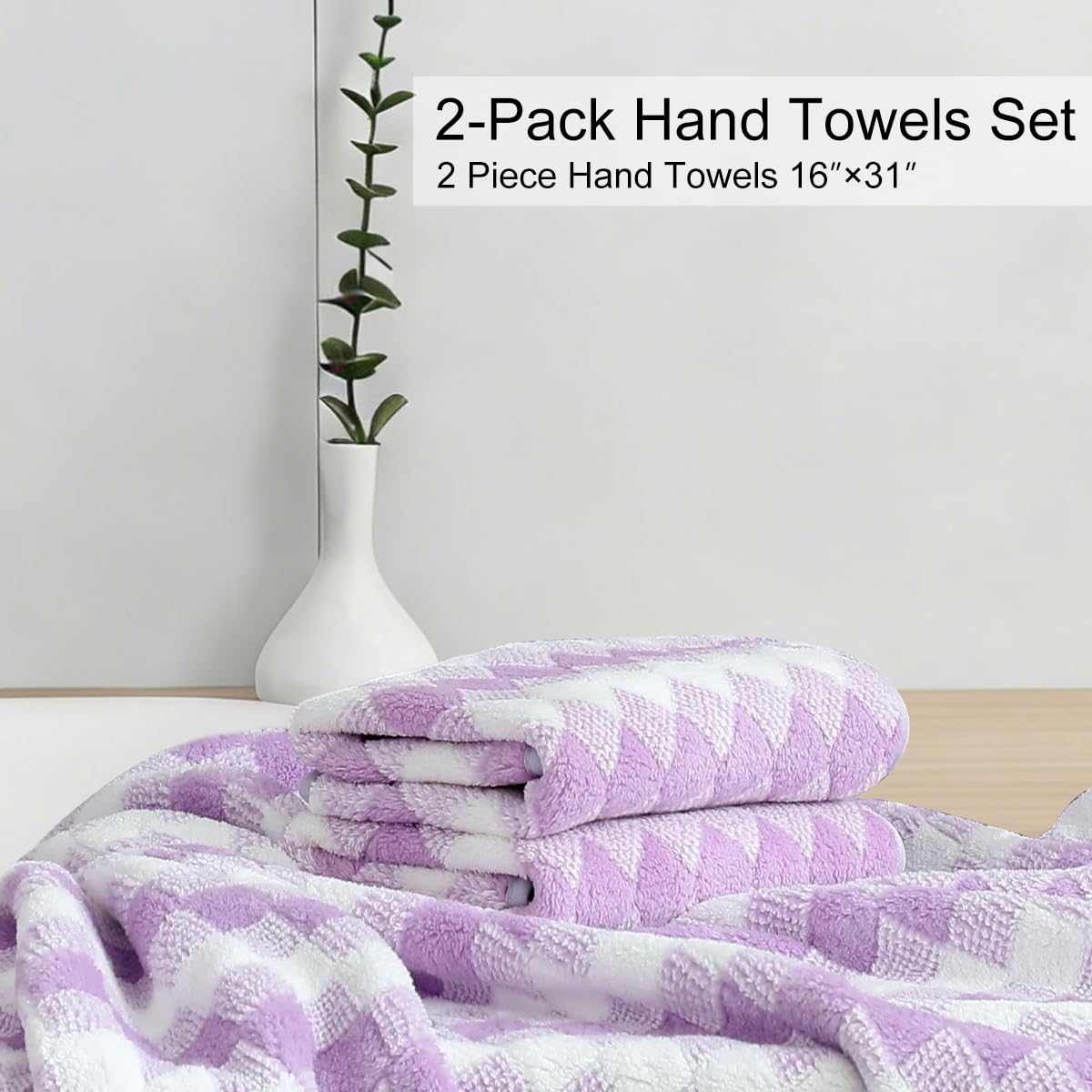 12 Pcs Light Gray Diamond Towel Set-4 Bath Towels,4 Hand Towels,4 Washcloths Soft Polyester Towels with Loop Absorbent Shower Towel Quick Dry Beach Chair Towel Family Towels for Bathroom Spa Gym Pool BST220
