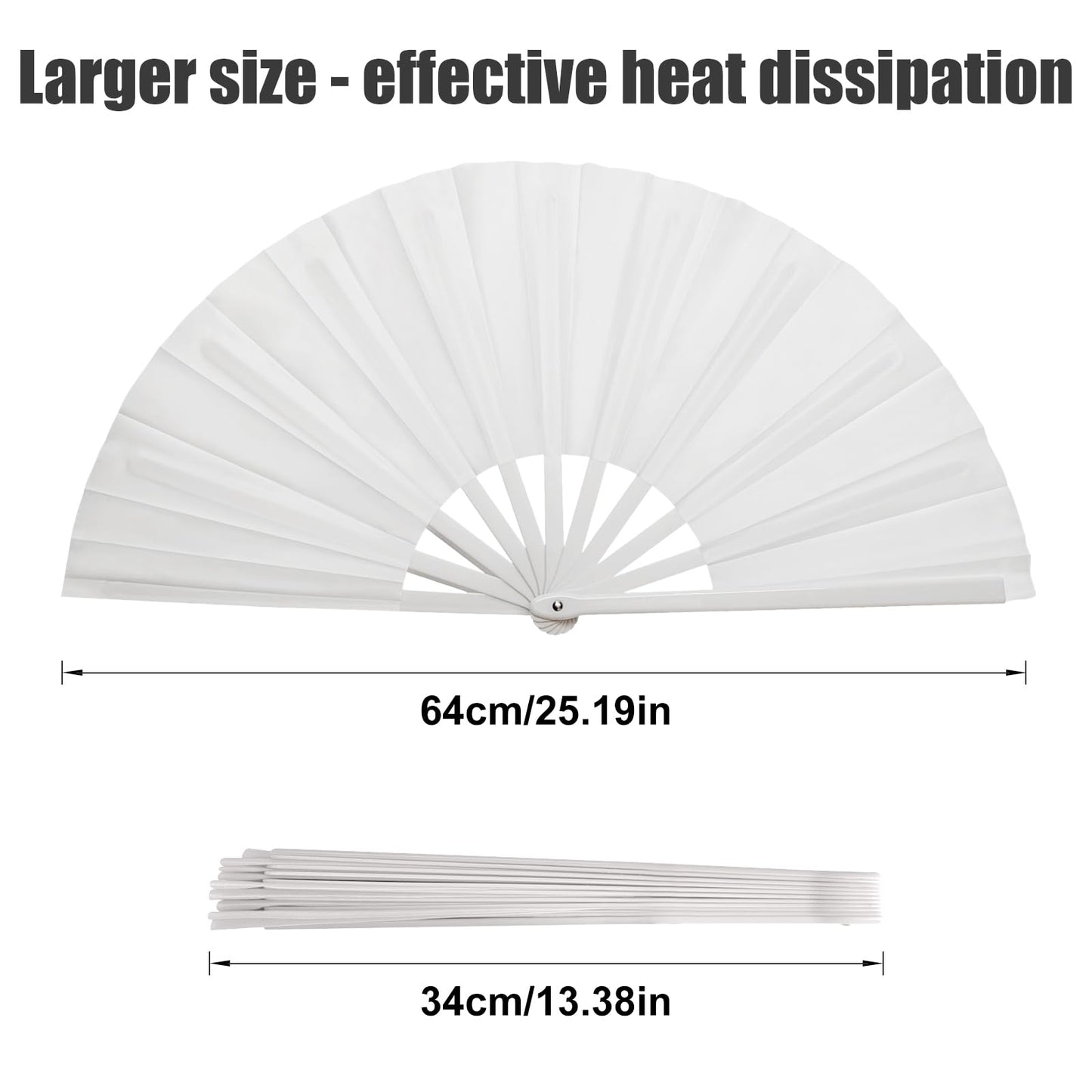 Handheld Folding Fan 13 Inch, Hand Fans for Women Foldable, Large Rave Fan, Dance Performance Prop Fan, Boots on the Ground Fan, Cool Fan on the Street Portable for Outdoor (1 Pcs Rose) WN420