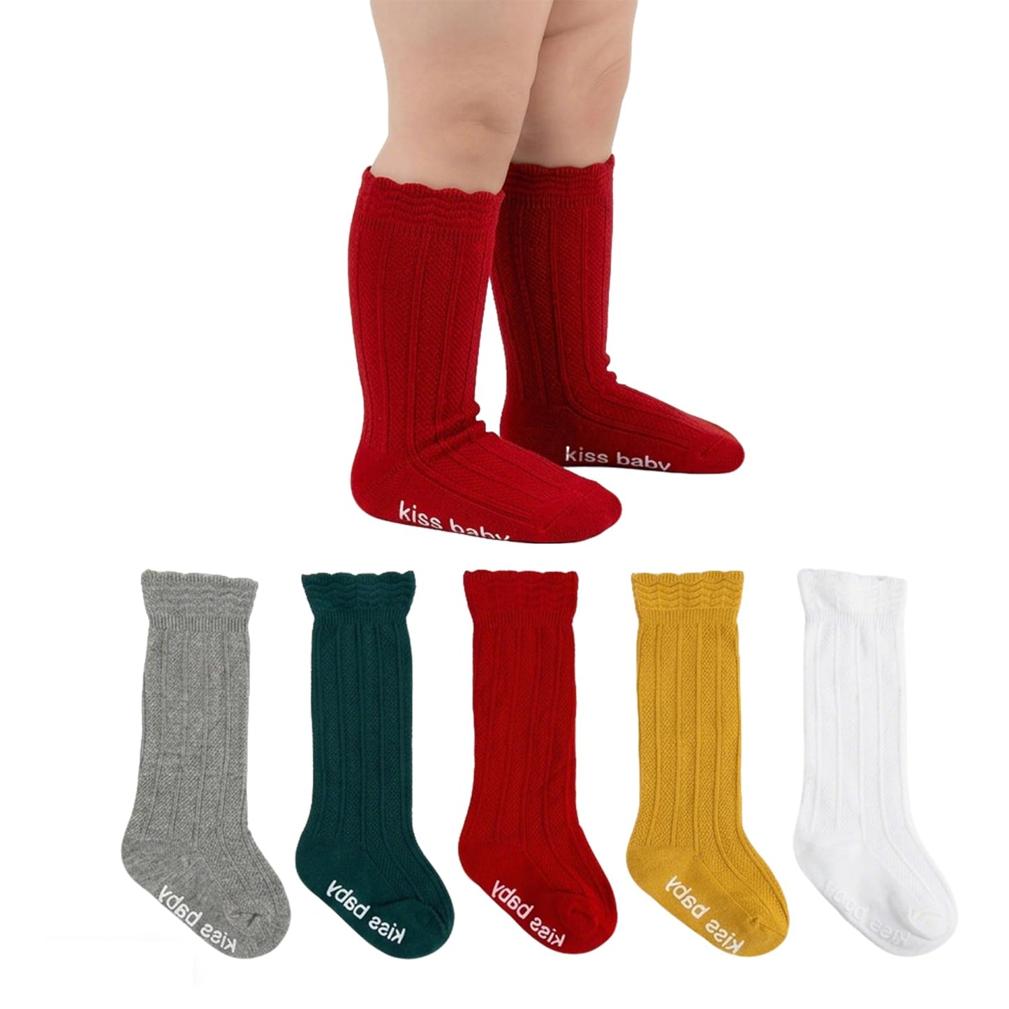 Toddler Girls Knee High Socks Soft Cotton Ruffle Long Tube Socks For Preemie Infant Newborn Toddler WN420
