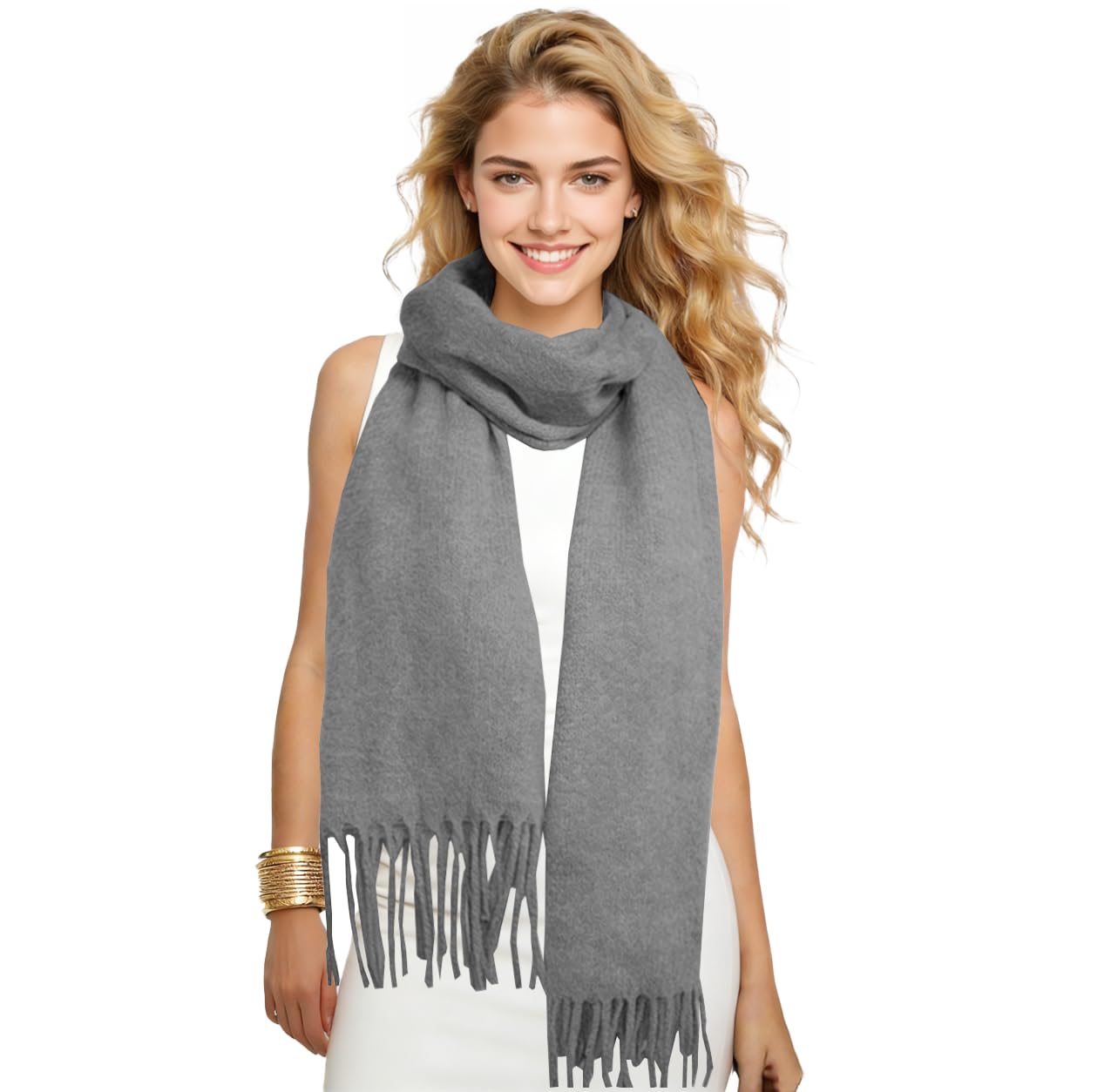 Winter Soft Long Scarf, Pashmina Shawls and Wraps, Warm Large Scarves for Men Women Evening Dress Wedding WN420