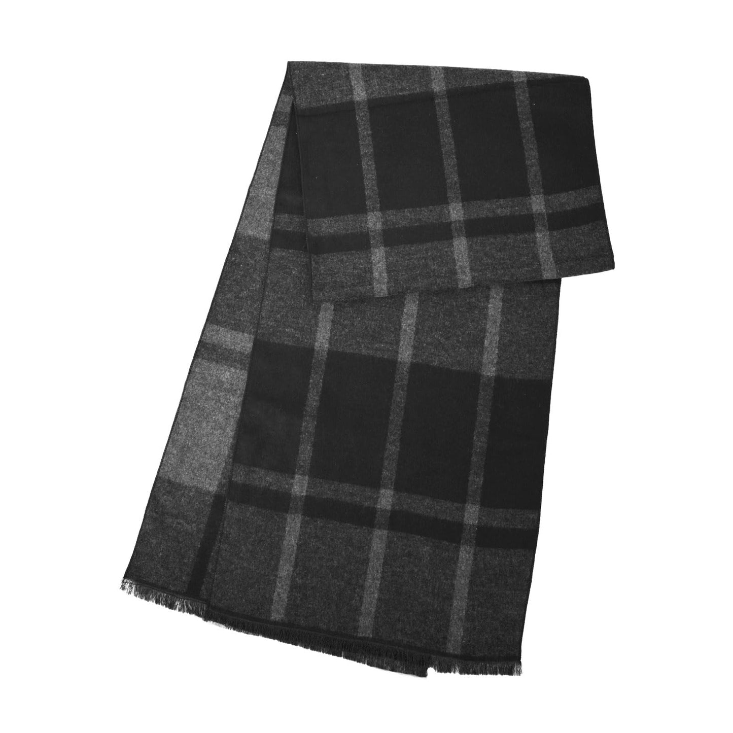 Mens Winter Scarf Cashmere Feel Warm Scarves Long Plaid Tassel Scarf for Men WN420