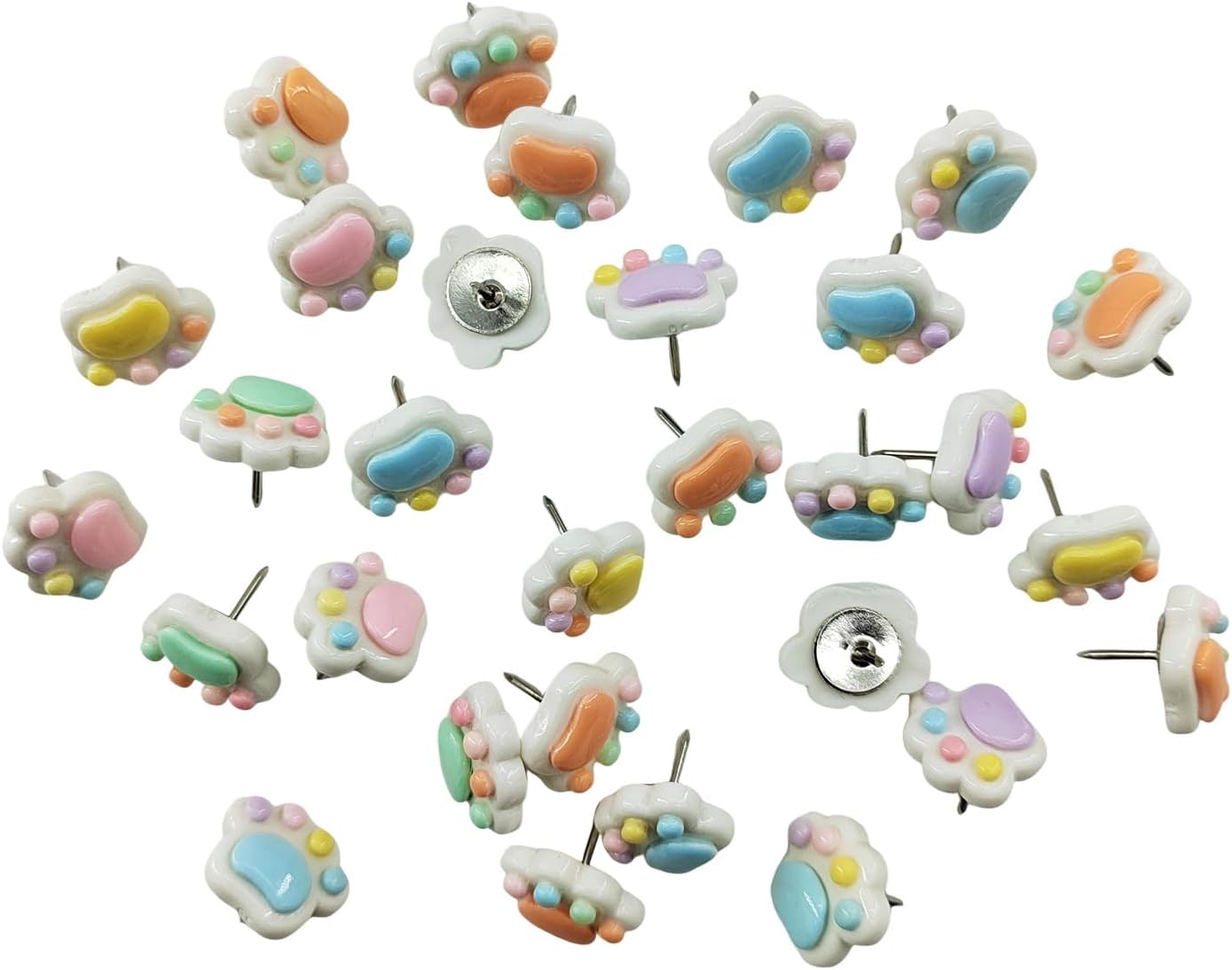 Decorative Push Pins for Cork Board - Cute Bulletin Board Pushpins,Cat Claw Shape,Thumb Tacks for Office Classroom Home Cardboard Wall Decorations(30 pcs) BST202