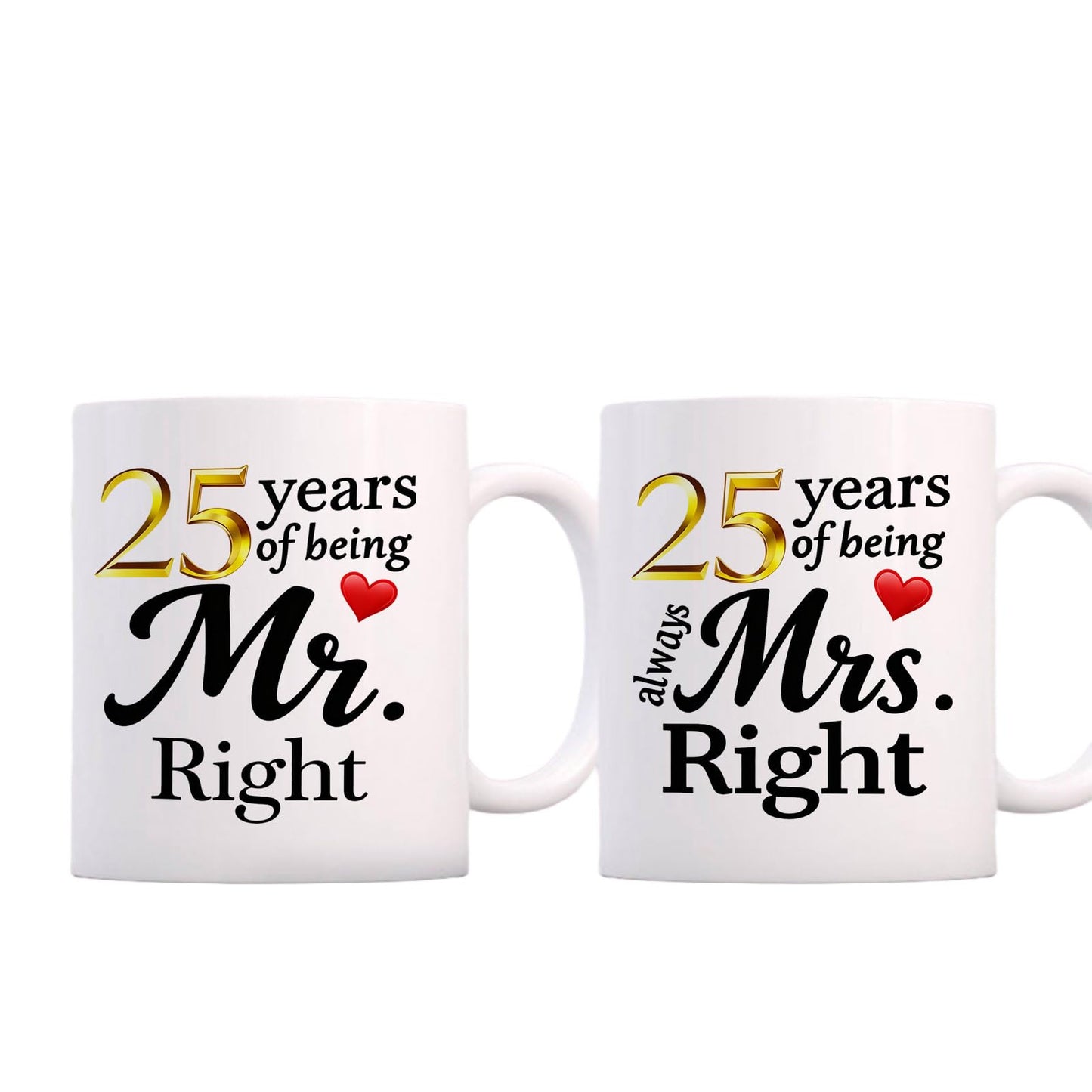 10 Year Anniversary For Couple Coffee Mugs Set of 2-10th Wedding Gifts Decorations for Parents Grandparents Husband Wife Him Her 11oz (10th) BST220