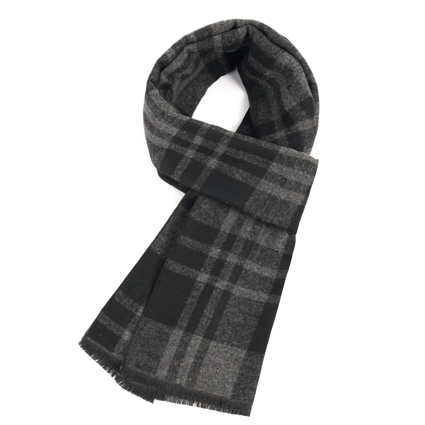 Mens Winter Scarf Cashmere Feel Warm Scarves Long Plaid Tassel Scarf for Men WN420