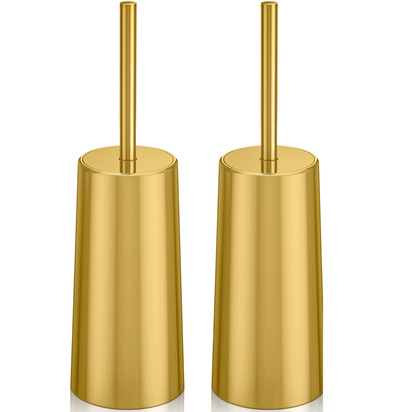 Toilet Brush and Holder, 2 Pack Toilet Brush Stainless Steel, Toilet Bowl Brush for Bathroom Toilet-Ergonomic, Elegant,Durable (Silver)