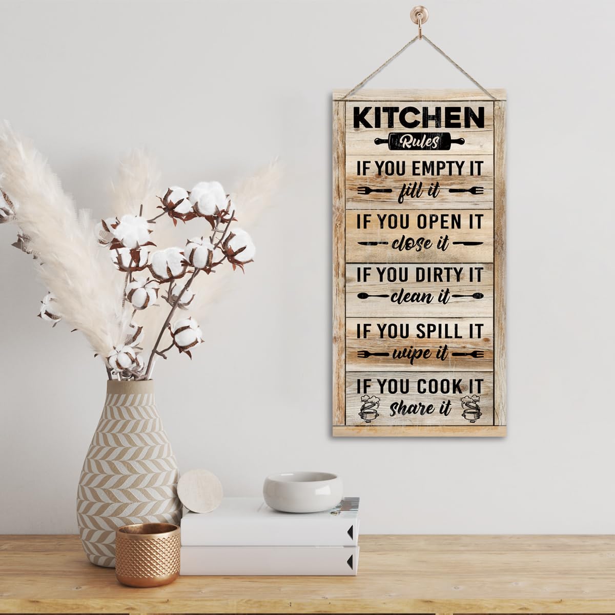 Rustic & Funny Bathroom Signs - Western & Farmhouse Bathroom Rules Wall Decor E1 BST202