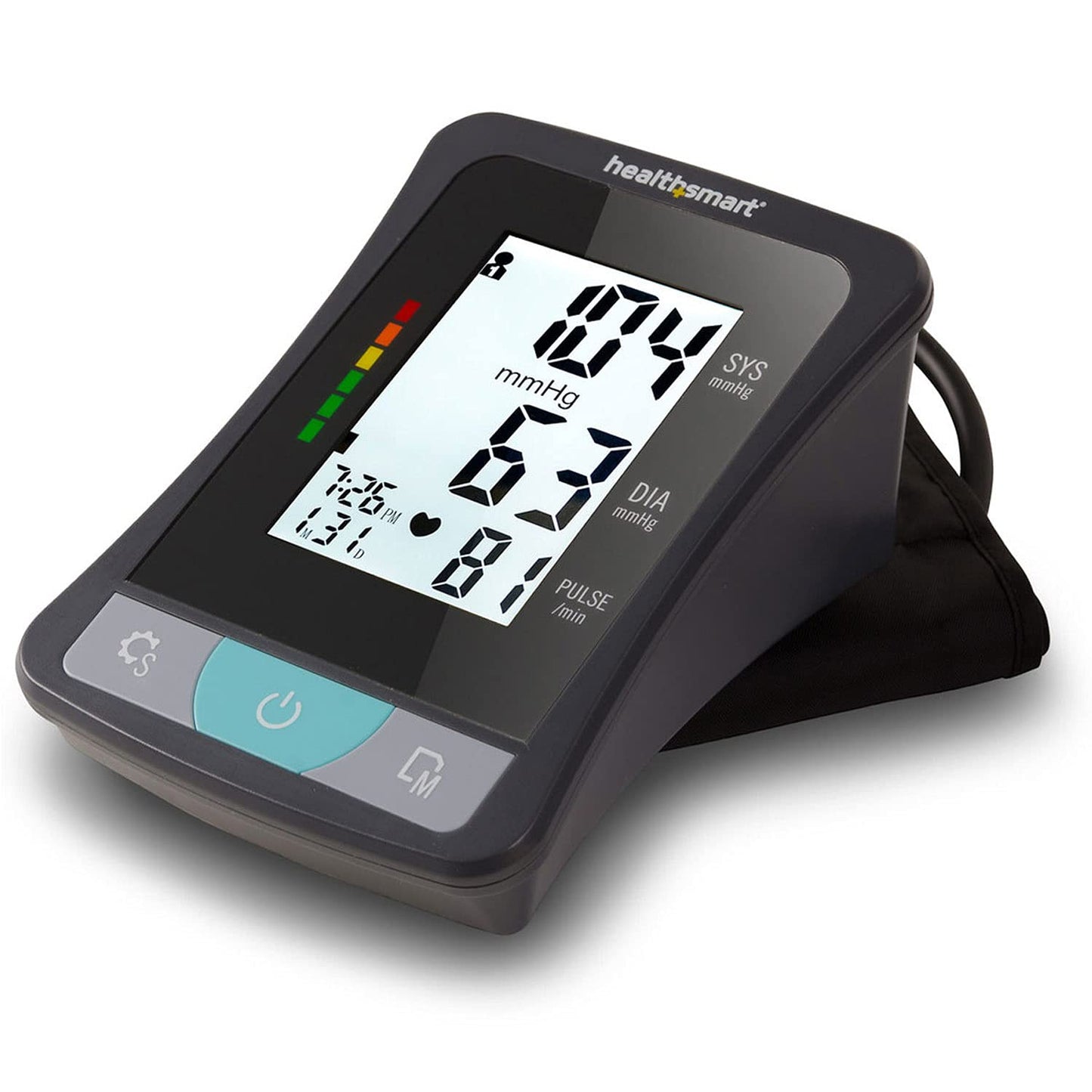 HealthSmart Digital Premium Blood Pressure Monitor with Automatic Upper Arm Cuff that Displays Blood Pressure, Pulse Rate and Irregular Heartbeat, Stores up to 120 Readings for 2 Users