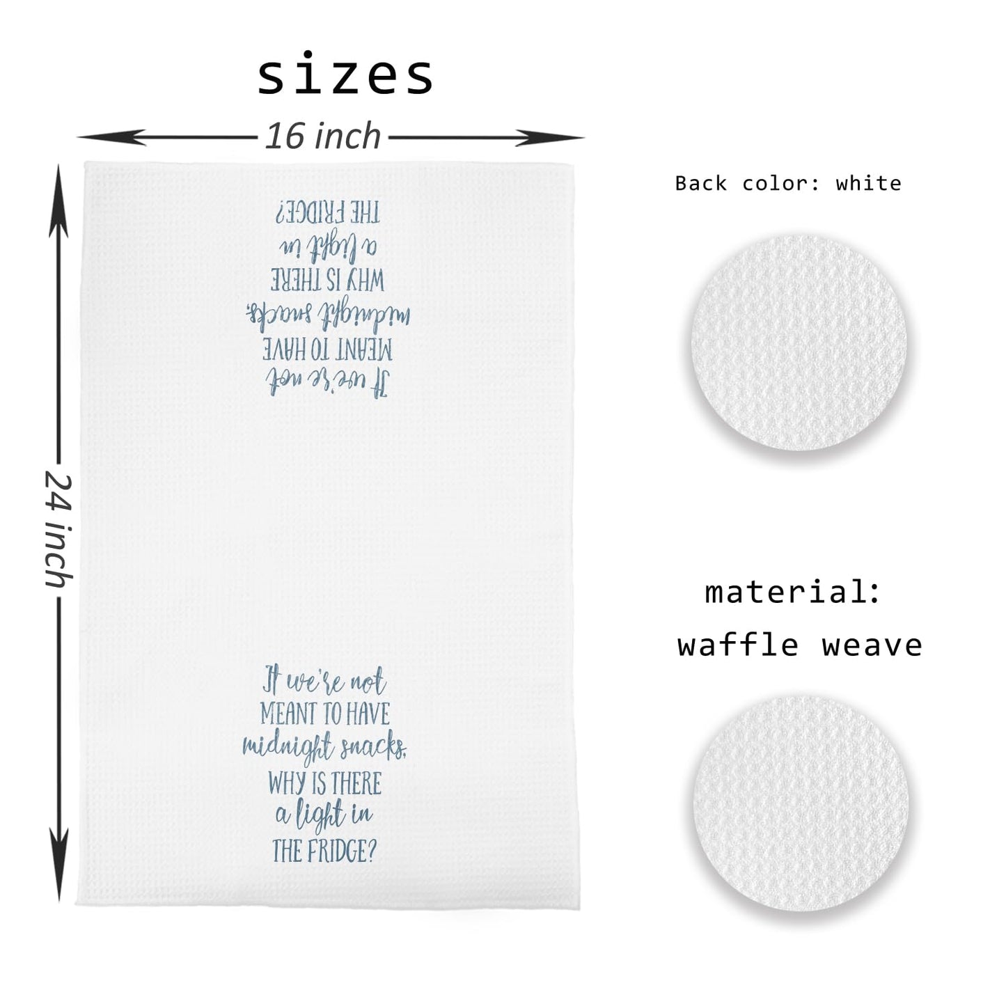 Bon Appetite Modern Kitchen Towels, Farmhouse French Dish Tea Towels for Kitchen, Gifts for Cooking Lovers Decorative Hand Towels, 16x24 Inch WN420