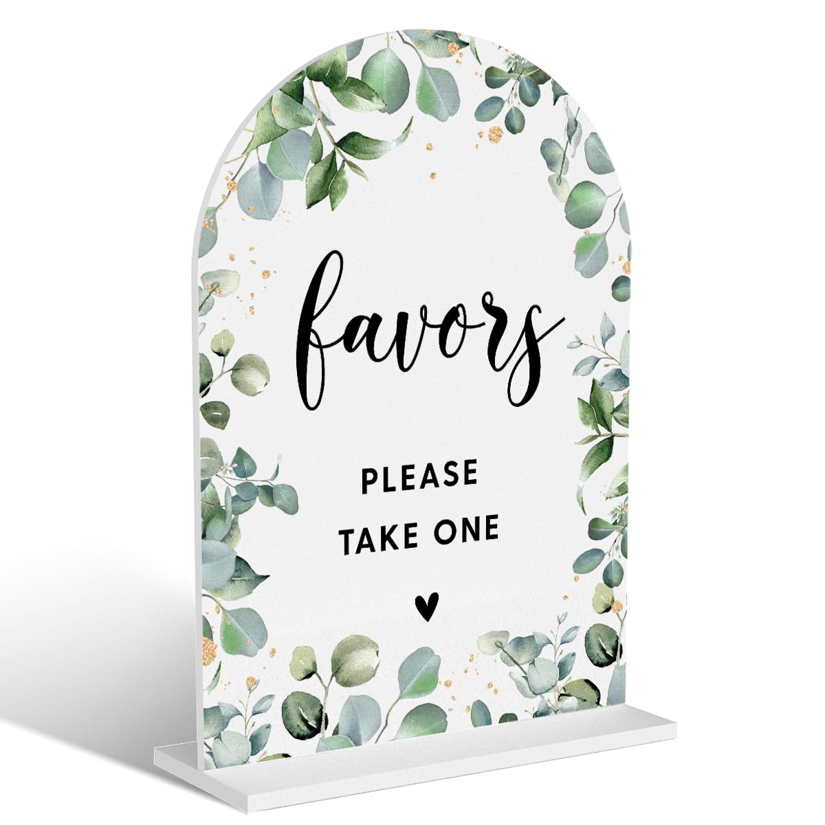 Acrylic Wedding Signs, Bubble Send Off Signs for Marriage Reception, Bridal Shower Decorations, Modern Arched Round Top Acrylic Table Top Sign with Holder for Wedding Party (White Eucalyptus Leaves) BST326L