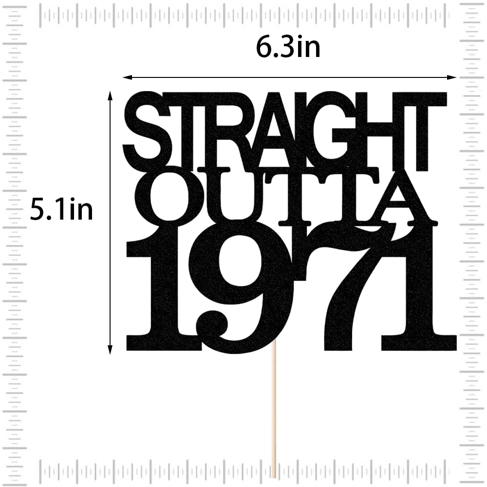 Black Glitter Straight Outta 1961 Cake Topper,Hello 65,Funny 65th | Birthday Cake Topper,65 Fabulous,Cheer to 65 Years,Men and Women 65th Birthday/Wedding/Anniversary Party Decorations BST202