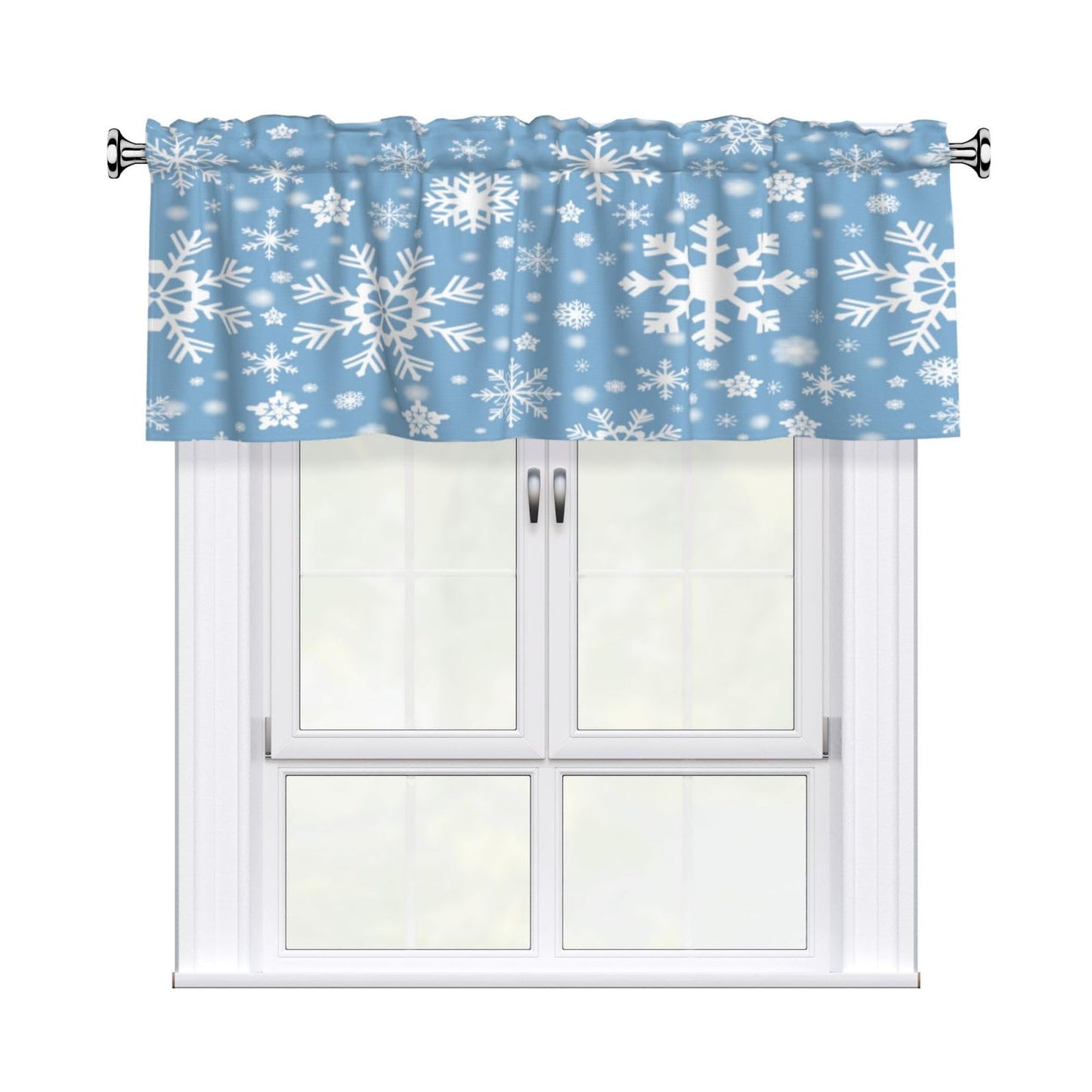 Patriotic Valance for Kitchen 2 Pack 54"x18" American Flag Curtains for Windows Red White Blue Stars 4th of July Independence Day Eucalyptus Leaf Window Treatment Rod Pocket Valance for Home Decor BST326L