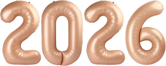 Light Brown 2026 Number Balloon, Light Brown Number Balloons 40 Inch, 2026 Balloon Birthday Decorations, 2026 Birthday Party Supplies, 2026 Graduation Party Favors, Class of 2026 Decorations BST326L