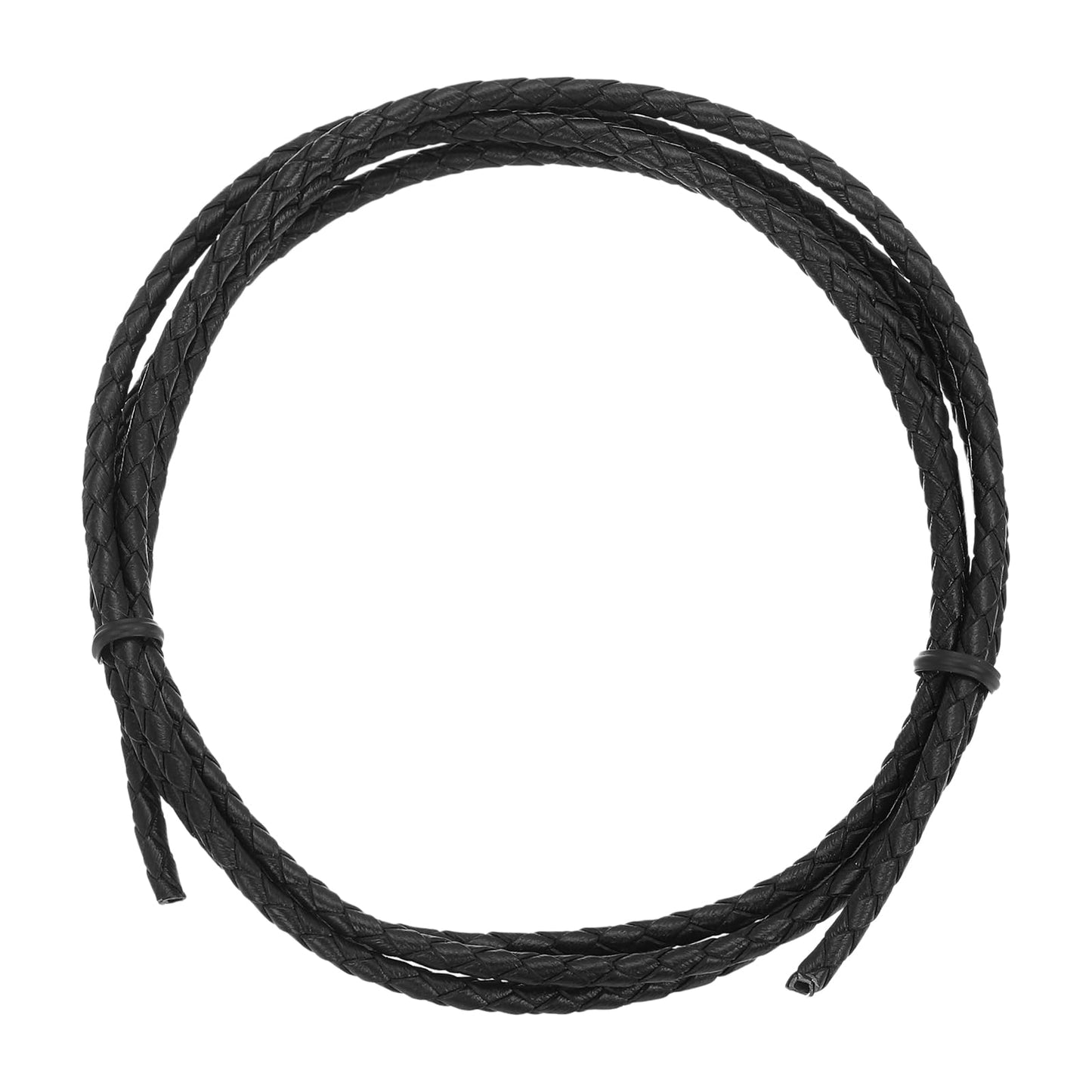 MECCANIXITY 1.1 Yards Bolo Tie Cord 6mm Diameter Round Braided Leather Strip 1 Meter Long for Bracelet Necklace Beading, Yellow WN420