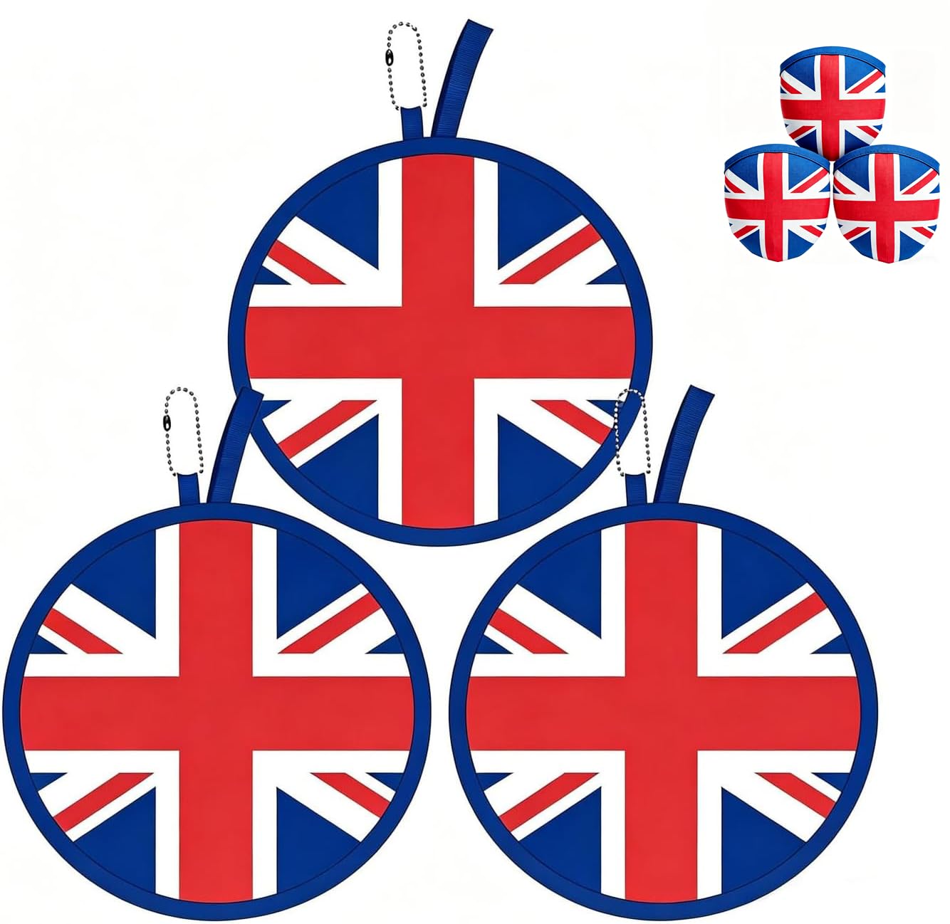 2026 World Cup Canada Flag Folding Hand Fans 3 PCS, 8.2" Fabric Round Foldable Fans with Matching Storage Pouches, Portable Hanging Fans for Game Day and Party Canada BST220