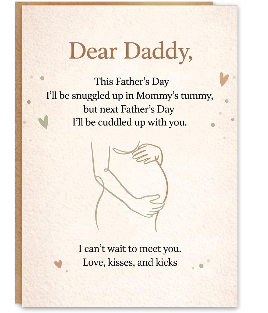 Memorial Fathers Day Card for Husband, Fathers Day Card for Husband in Heaven, Sympathy Fathers Day Gift, with Kraft Envelope and Gold Seal Sticker BST220