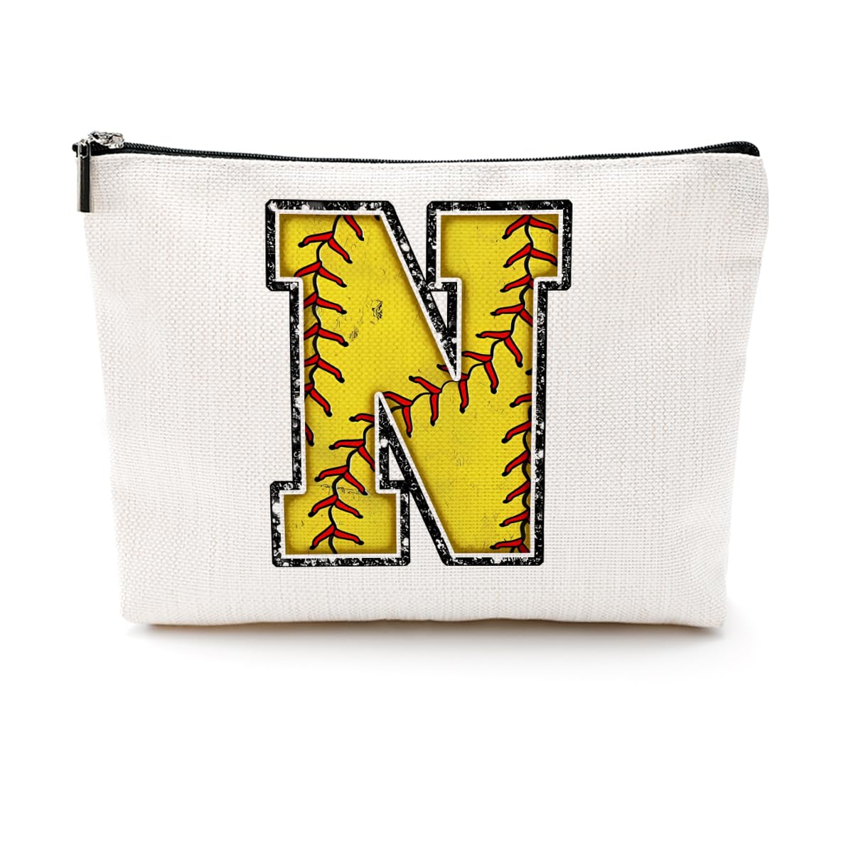 Soccer Gifts Initial Makeup Bag Soccer Girl Gifts Cosmetic Bag Letter D | Monogrammed Zipper Pouch Soccer Accessories for Girls Women Player Coaches Friend Graduation Birthday Gifts BST202