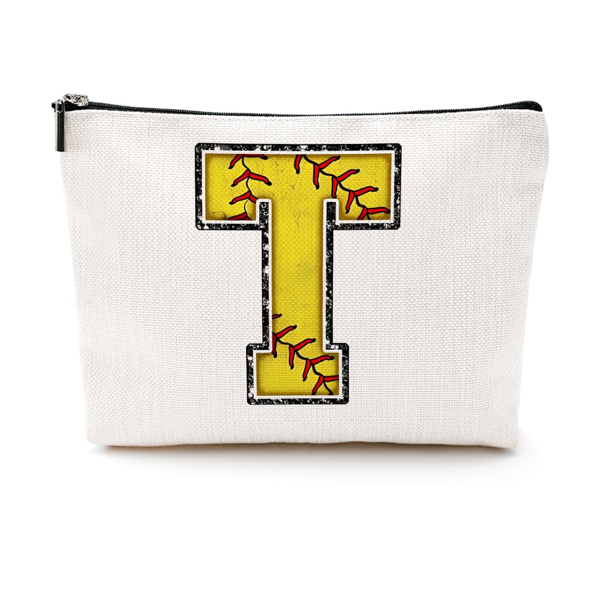 Soccer Gifts Initial Makeup Bag Soccer Girl Gifts Cosmetic Bag Letter D | Monogrammed Zipper Pouch Soccer Accessories for Girls Women Player Coaches Friend Graduation Birthday Gifts BST202