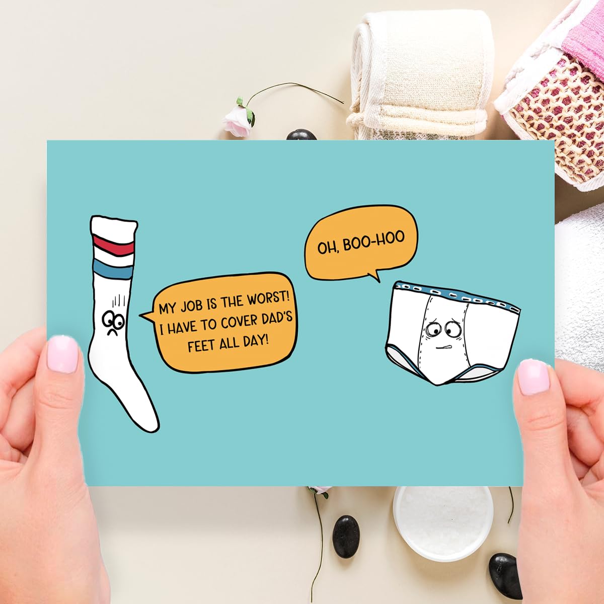 Funny Fathers Day Card for Dad Daddy Bonus Dad, Cute Cards for Fathers Day, Father's Day Cards from Son Daughter, Father's Day Cards Gift For Men Him BST202