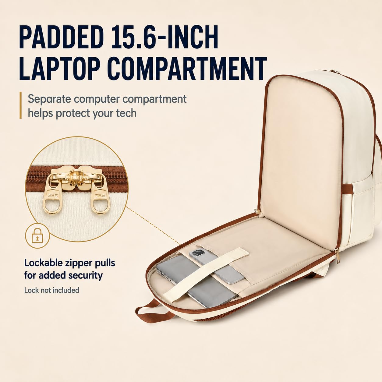 CAMTOP College Backpacks for Women, School Backpack with Insulated Lunch Pocket BST326H