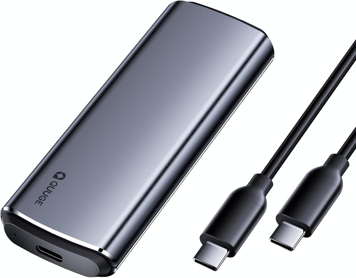 QUUGE NVMe M.2 USB 3.2 SSD Enclosure, USB-C Adapter USB 3.2 Gen 2 10Gbps, Hard Drive Enclosure Aluminum Alloy for PCIe M-Key/M+ B-Key SSDs (2230/2242/2260/2280), Tool-Free, Includes USB CC Cable WN420