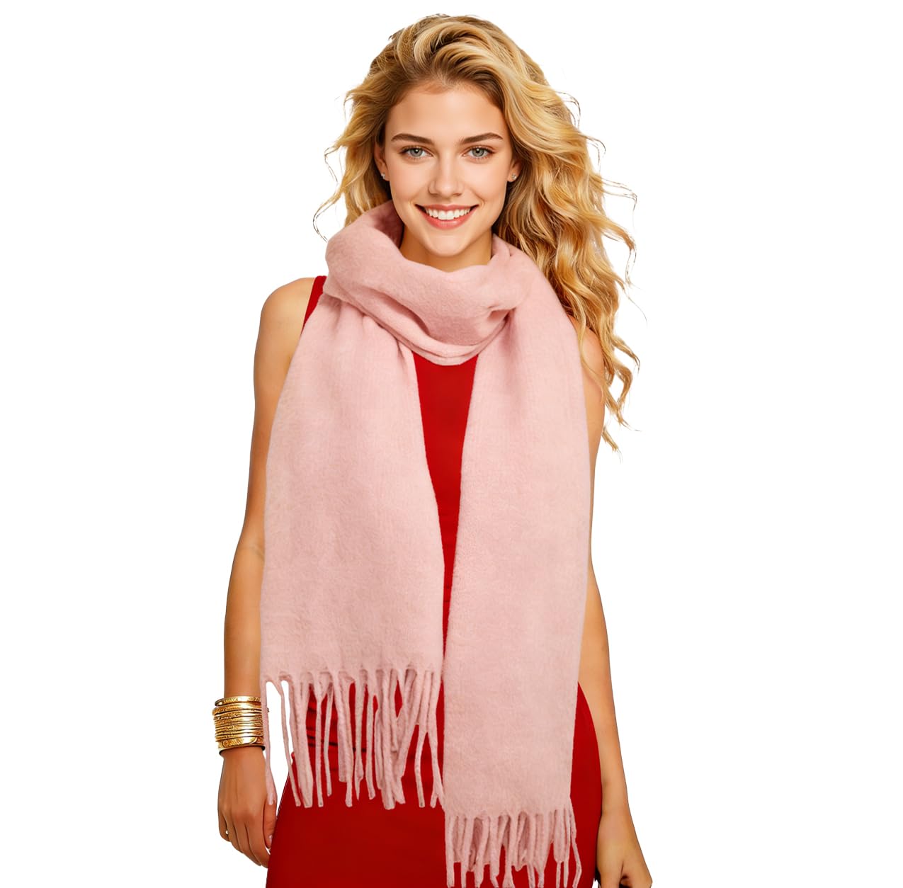 Winter Soft Long Scarf, Pashmina Shawls and Wraps, Warm Large Scarves for Men Women Evening Dress Wedding WN420