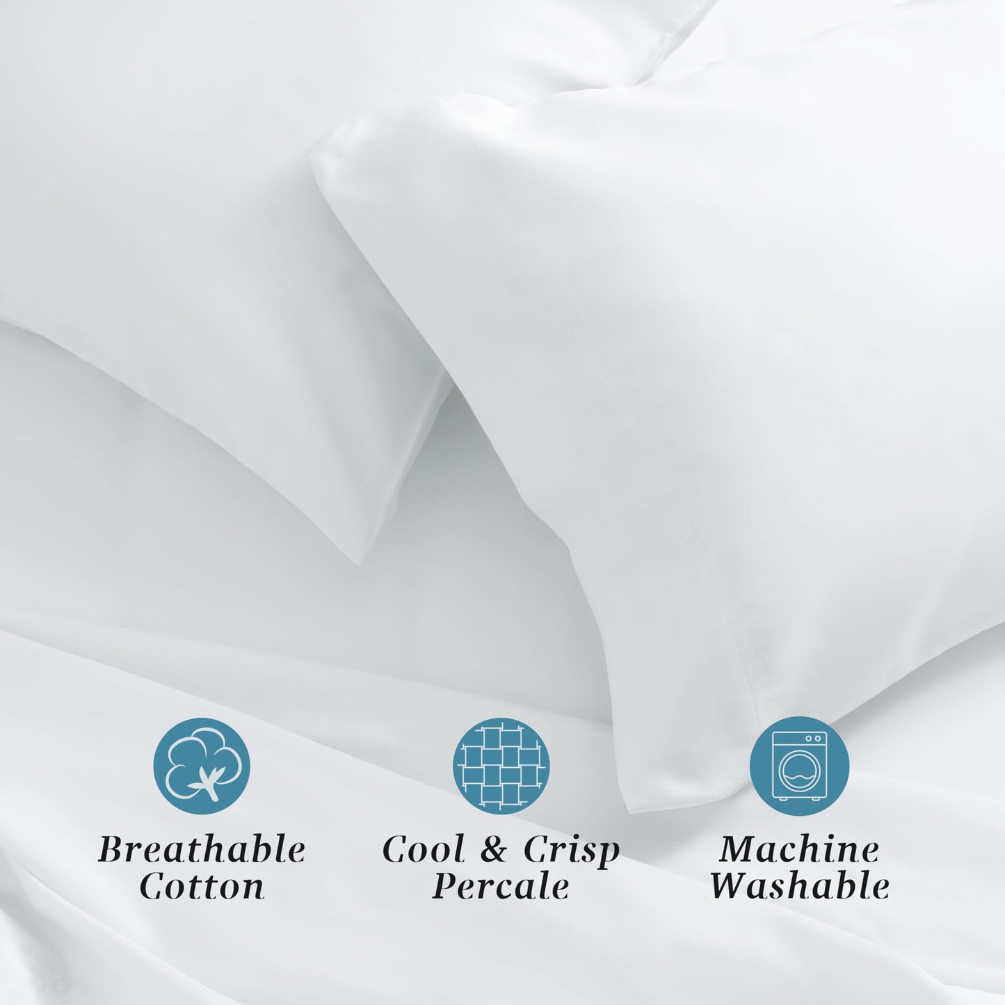 Welhome Twin Size Bed Sheet Set, 100% Cotton Percale Deep Pocket Super Soft Bedding Set, Cooling, Breathable & Extra Soft, Ethereal Paisley BST220