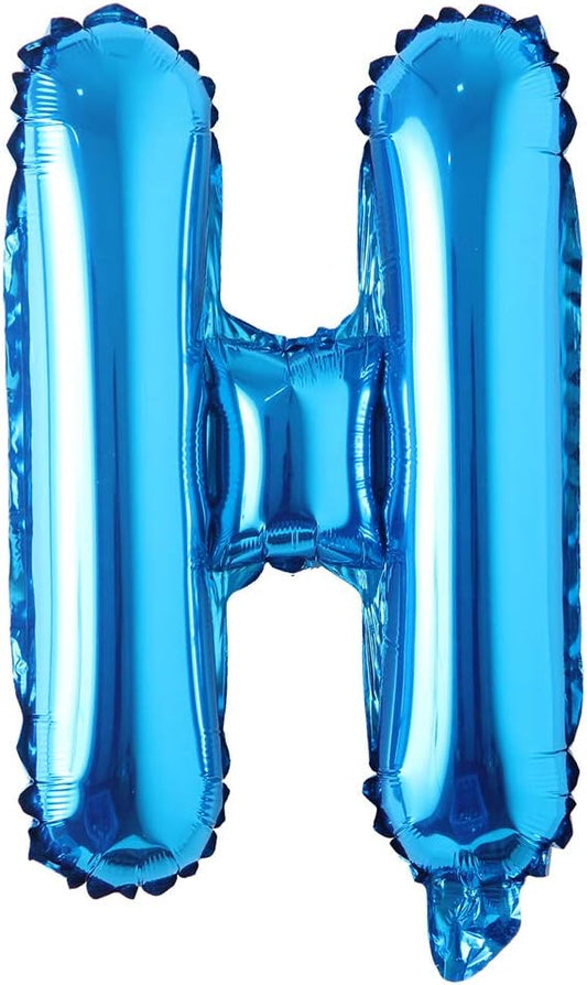 Blue 28 inch Letter Balloons Alphabet Number Balloons Foil Mylar Party Wedding Bachelorette Birthday Bridal Baby Shower Graduation Anniversary Celebration Decoration (Can not Float) (28 inch Blue H) BST326L