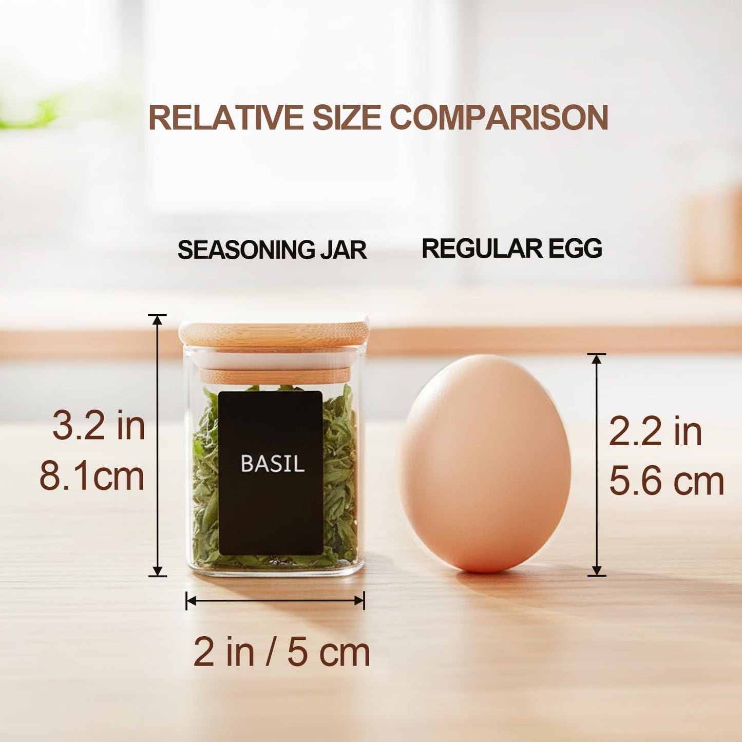ComSaf 0.6 Qt Glass Food Storage Jars Set of 6, Clear Storage Containers with Airtight Lids, Pantry Organization Jar, Spice Jar, Blooming Tea, Coffee and Sugar Container, Canister Set for Kitchen BST220