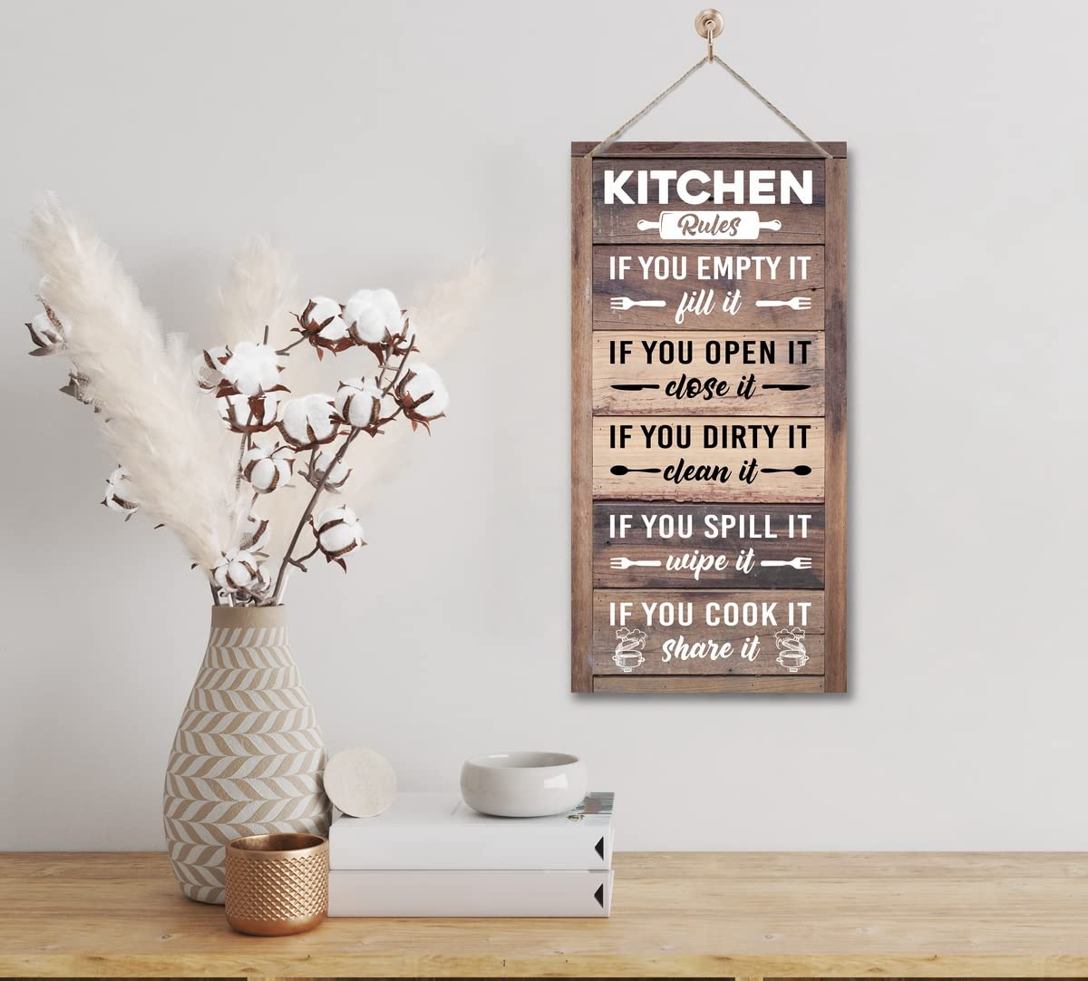 Rustic & Funny Bathroom Signs - Western & Farmhouse Bathroom Rules Wall Decor E1 BST202