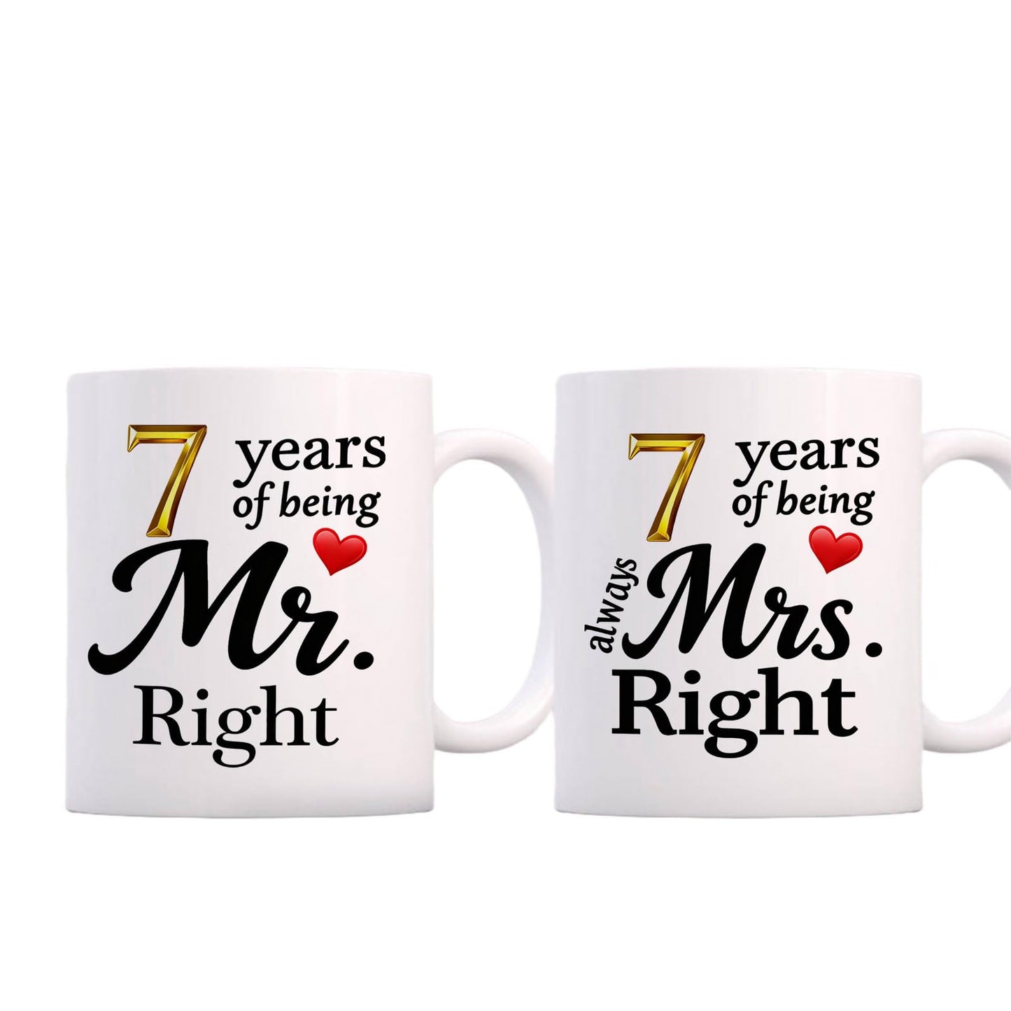 10 Year Anniversary For Couple Coffee Mugs Set of 2-10th Wedding Gifts Decorations for Parents Grandparents Husband Wife Him Her 11oz (10th) BST220